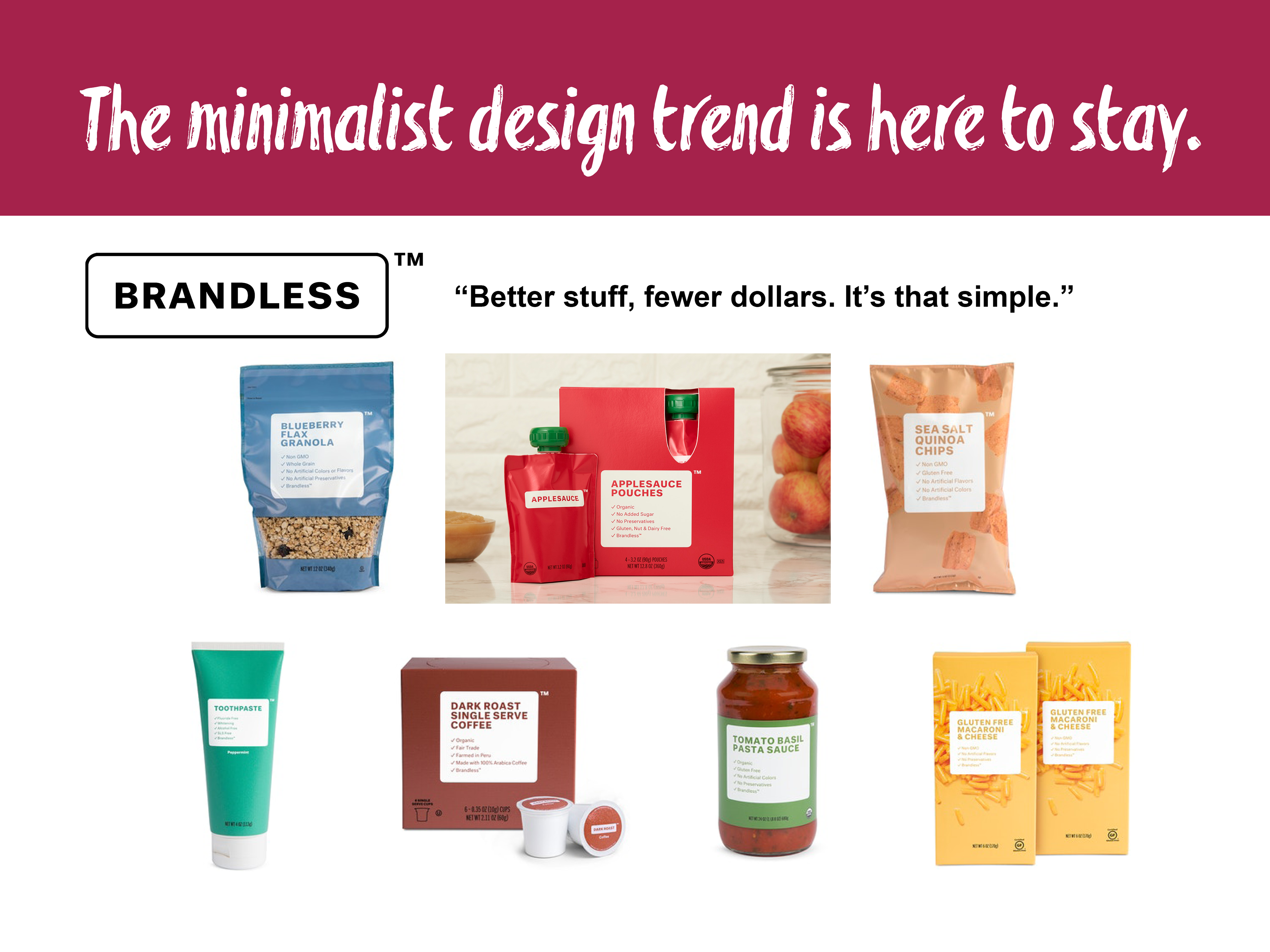 Products featuring minimalistic design, by Anderssen Creative. 