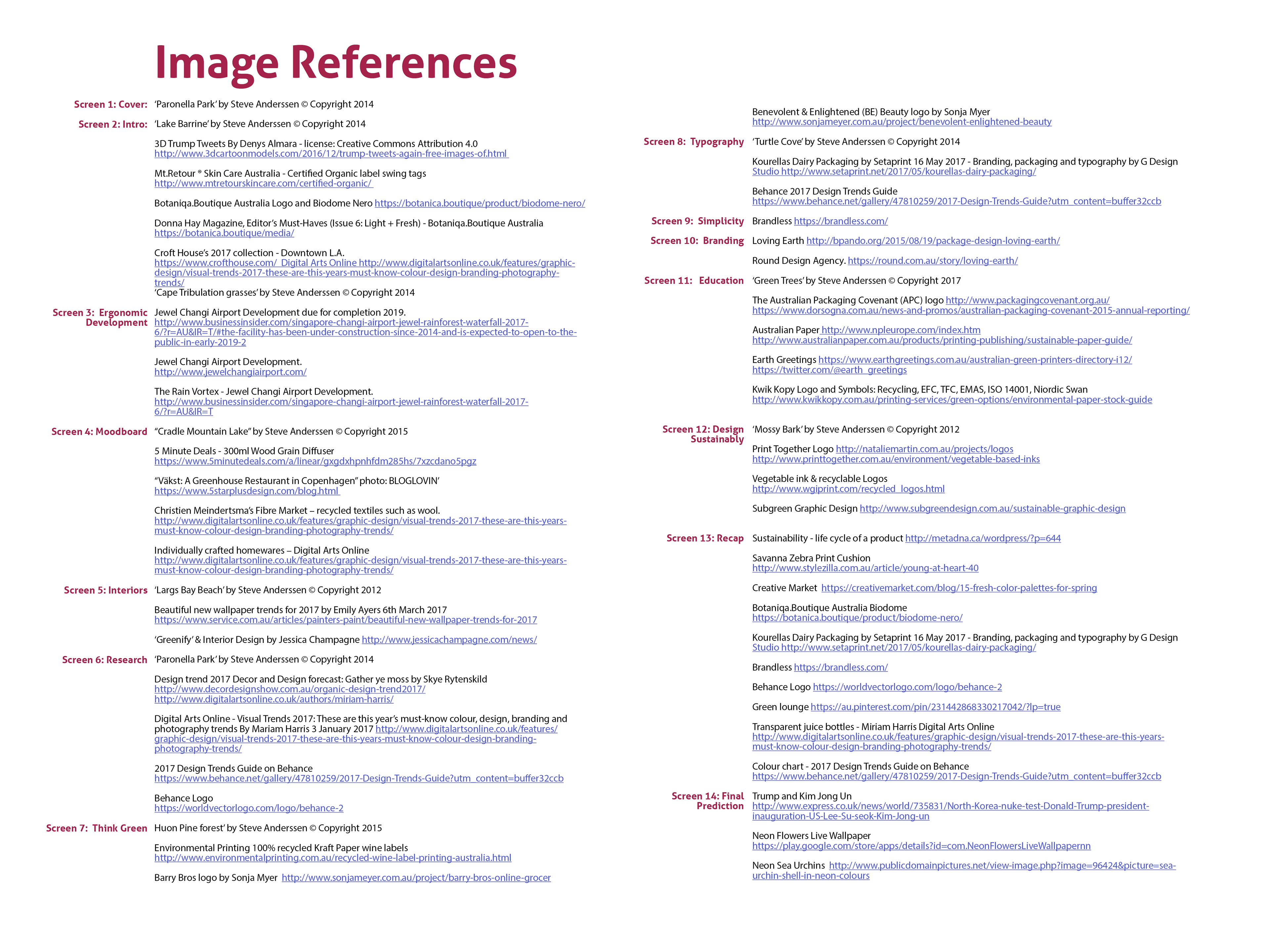 Image sources referenced as links