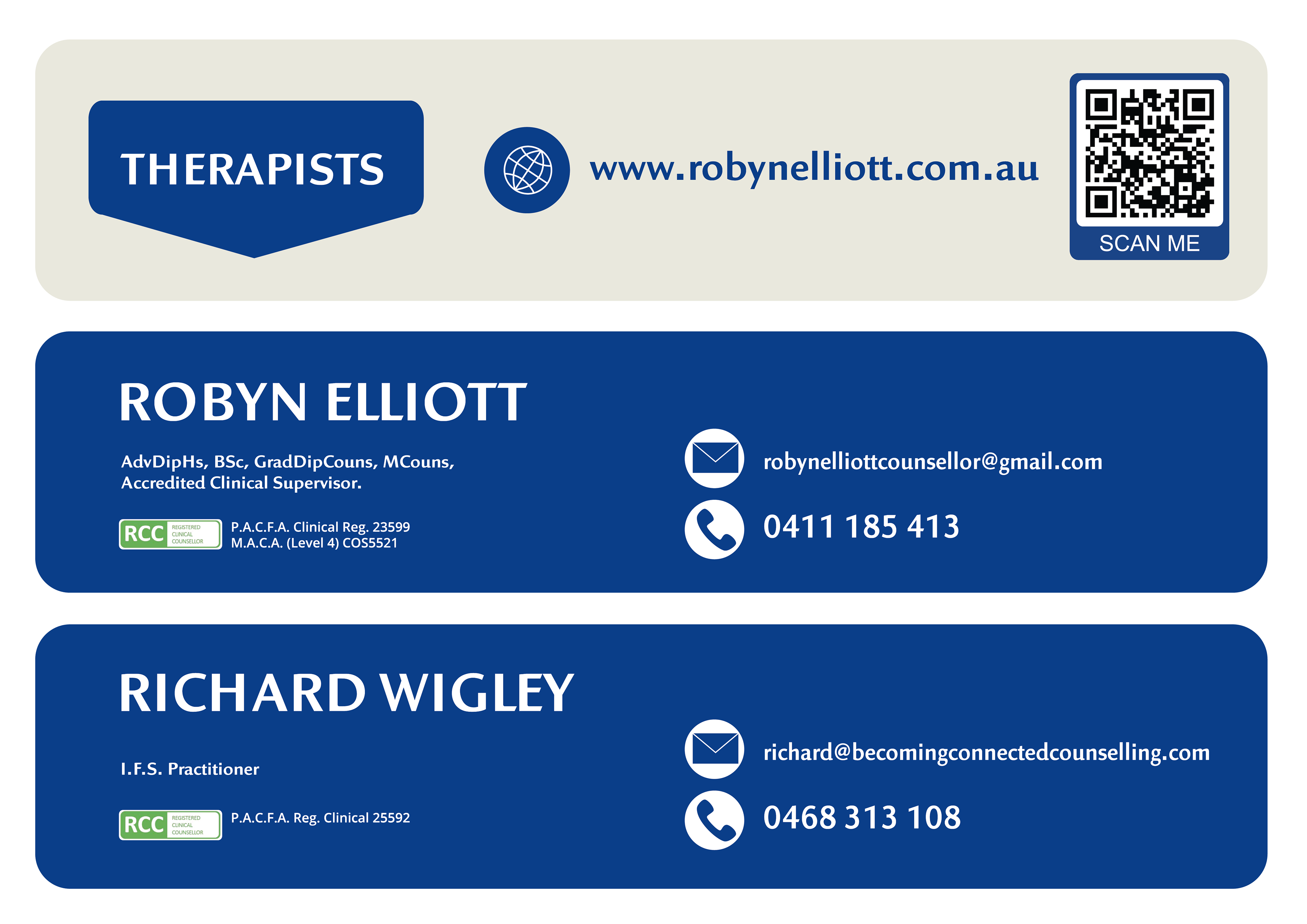 Therapist contact dettails