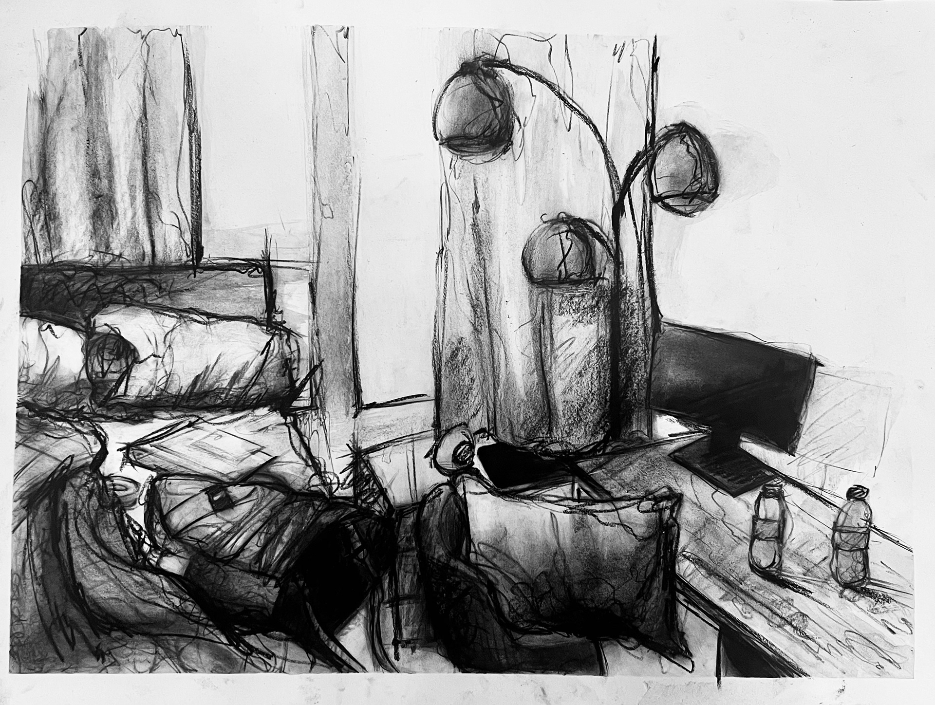 Messy Room Sketch | 2022 (charcoal)
