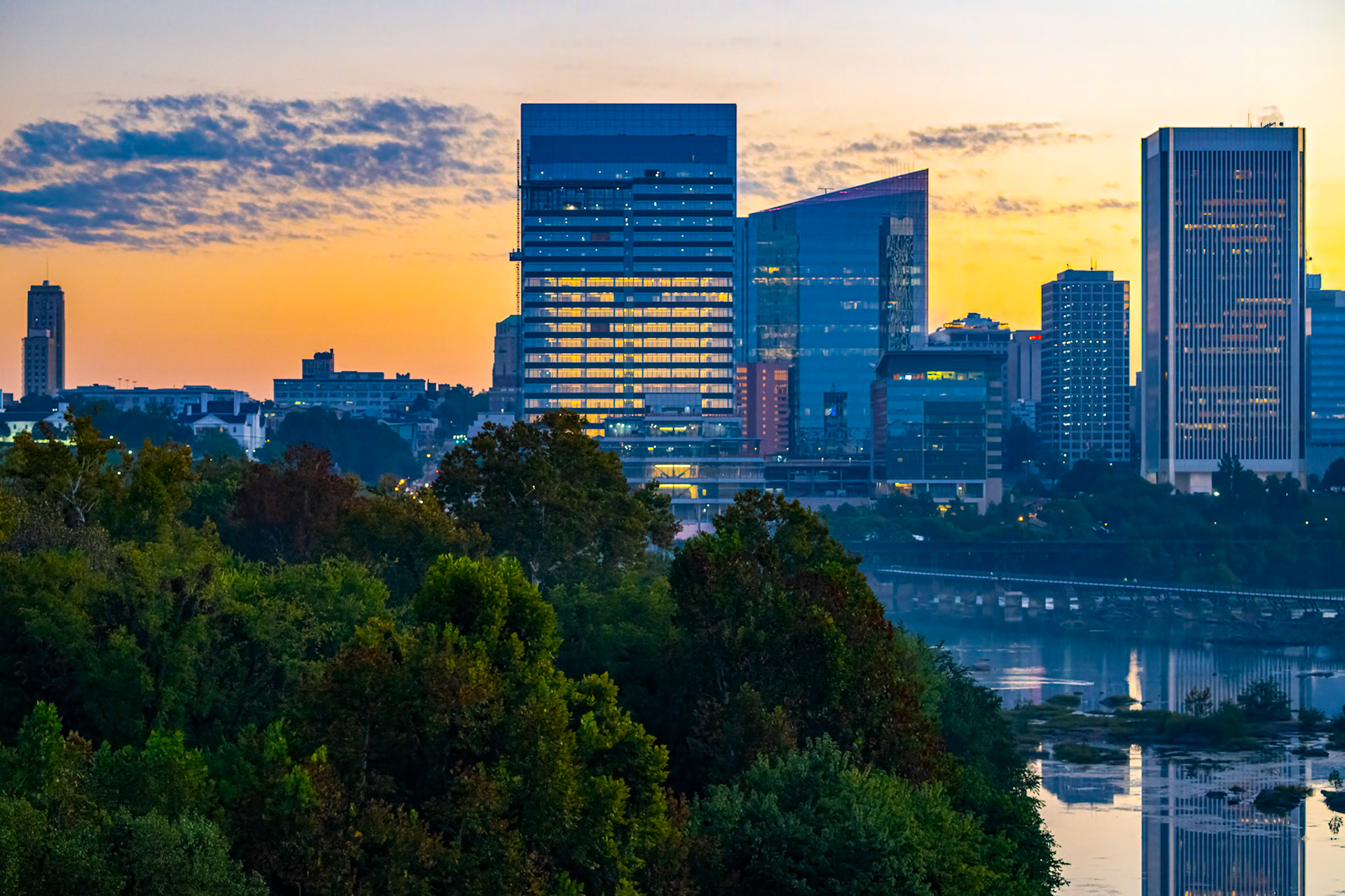 Richmond cityscape at sunrise