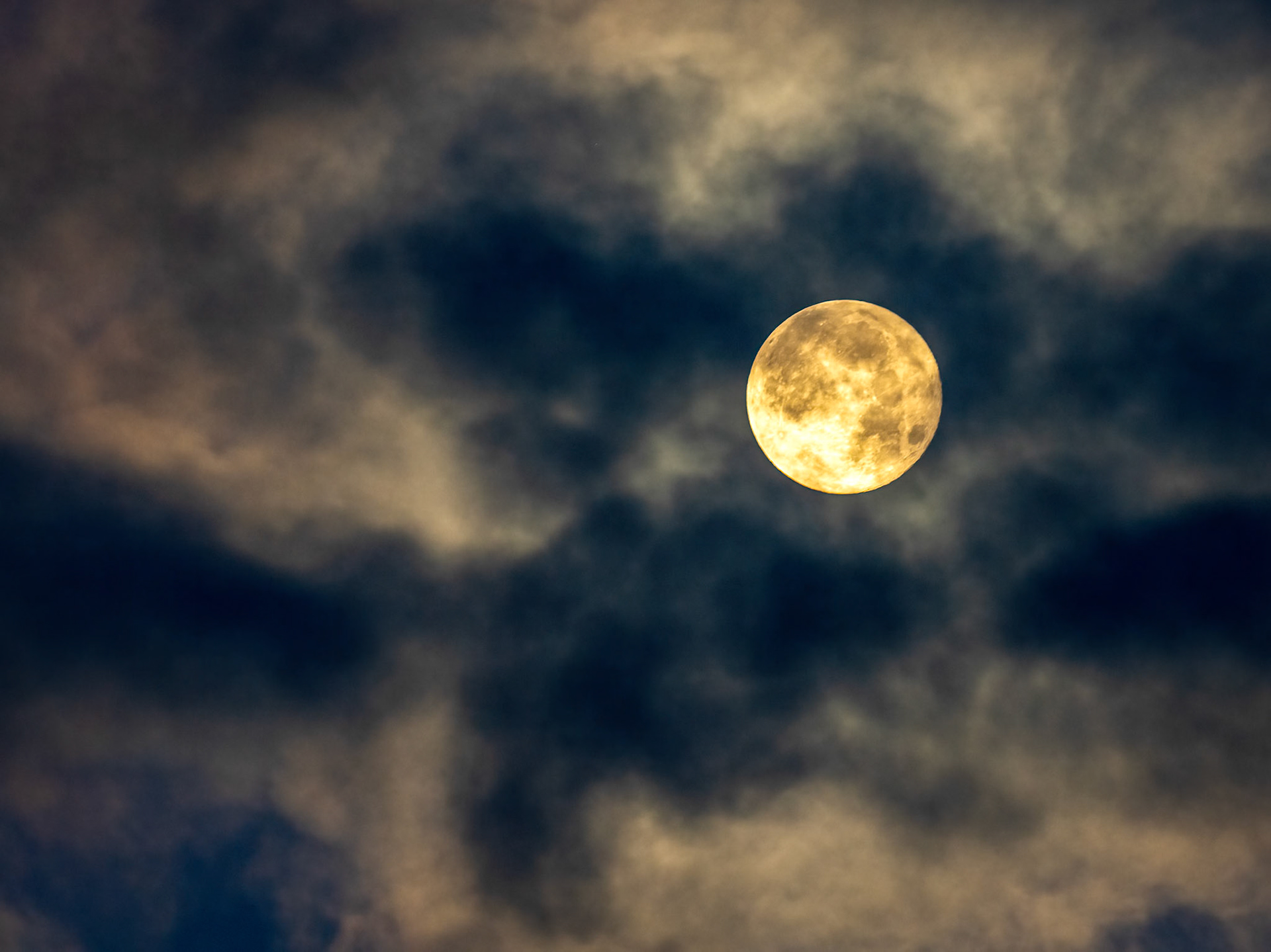 full moon and clouds