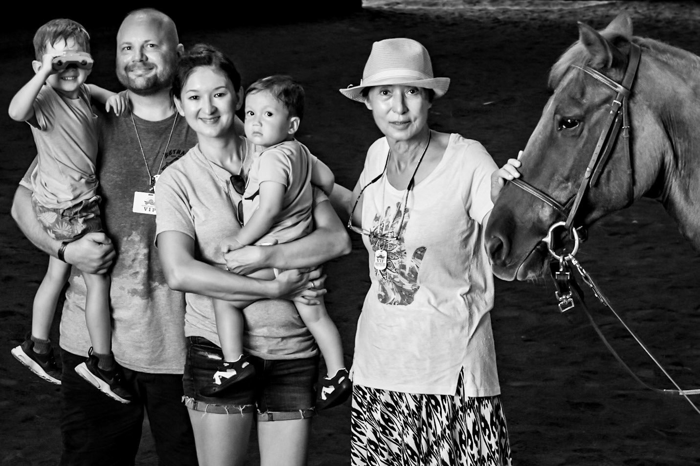 family portrait with a horse