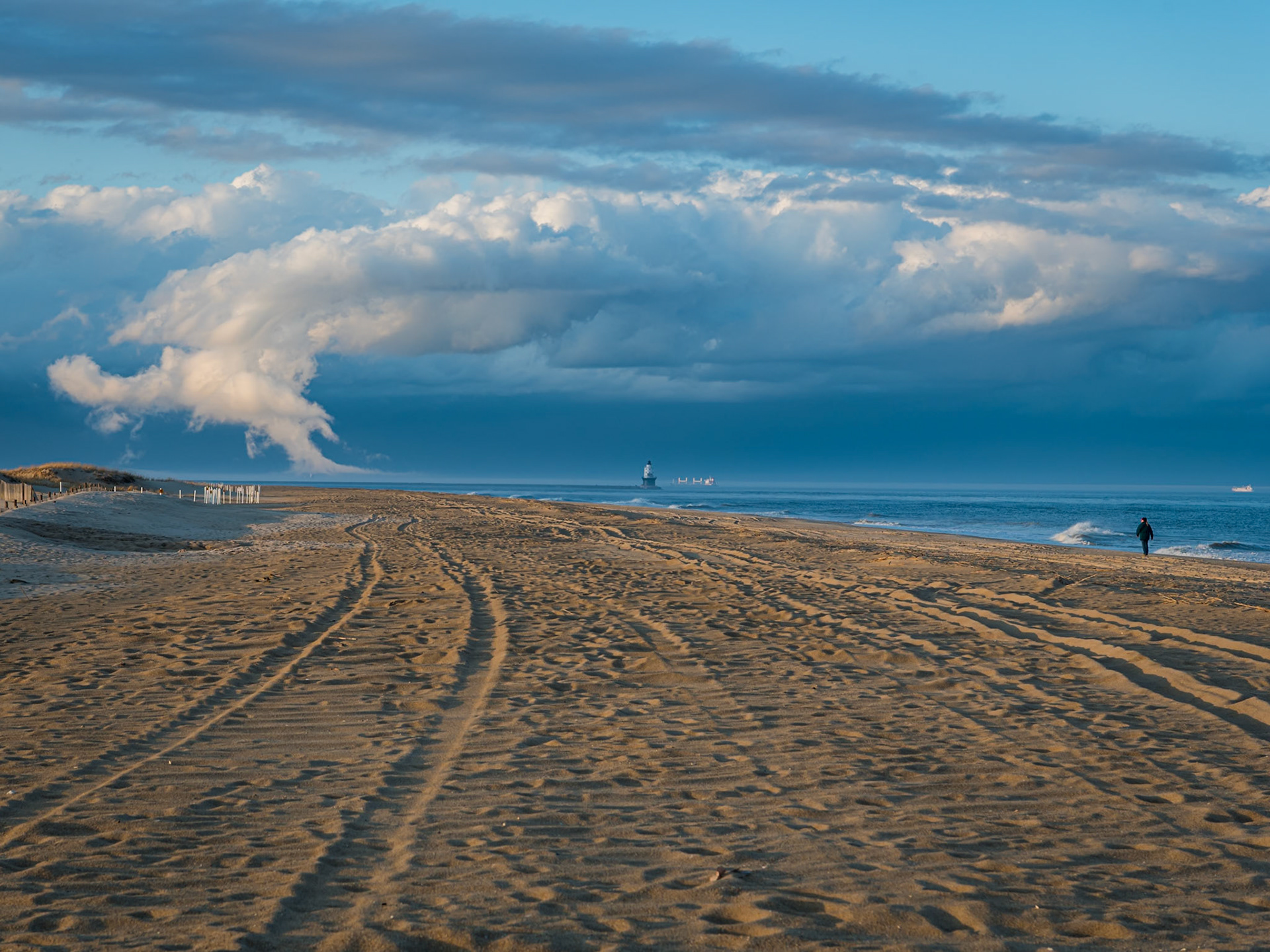 fluffy clouds at Cape Henlopen