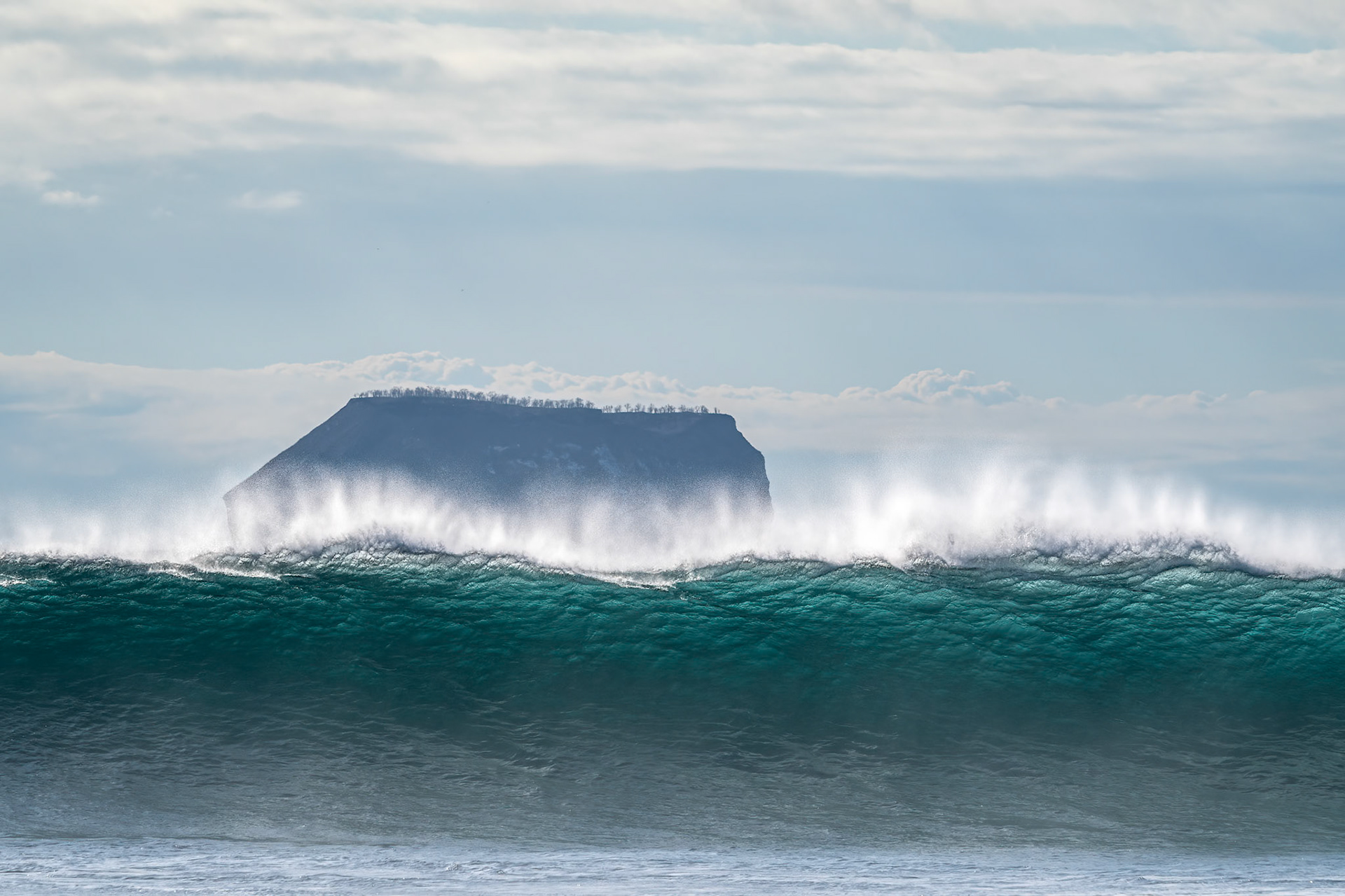turquoise waters and ocean spray