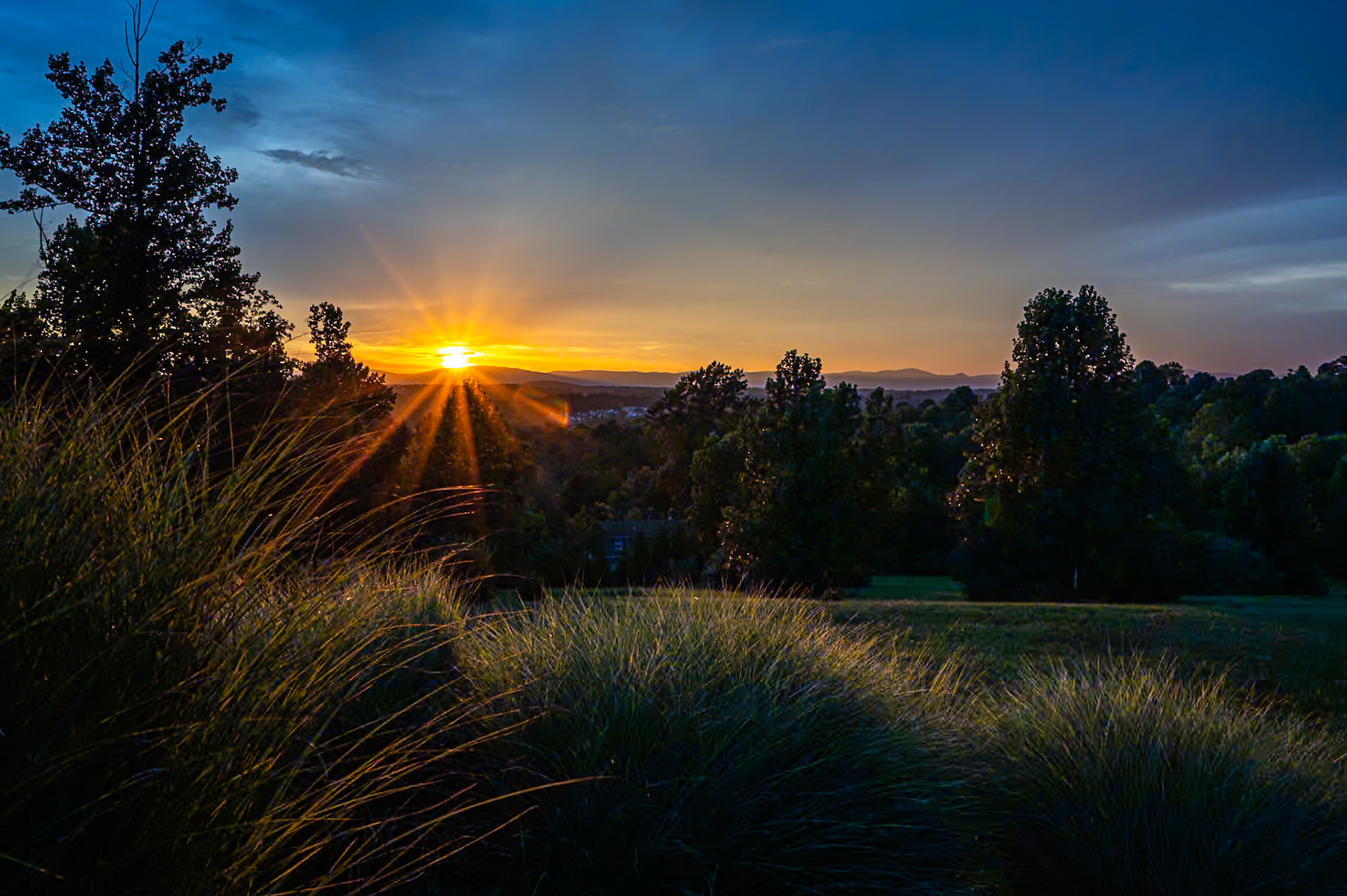 sunset over the Blue Ridge Mountains