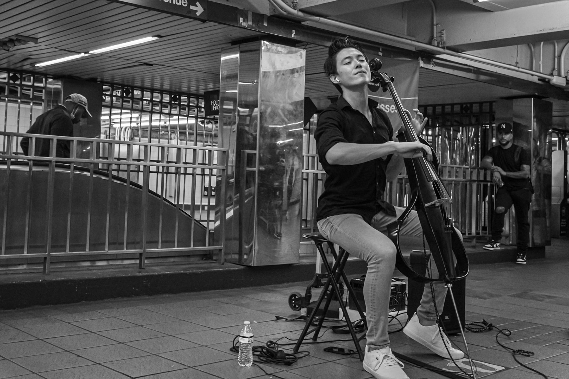 subway station cellist