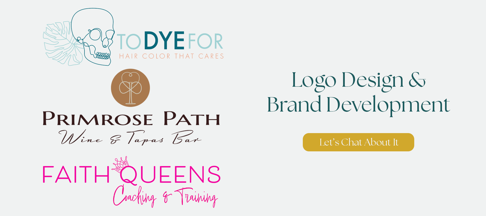 Custom branding and logo designs to create unique and fully developed brands that tell the story of their offerings, provided by Miss B Artistry.