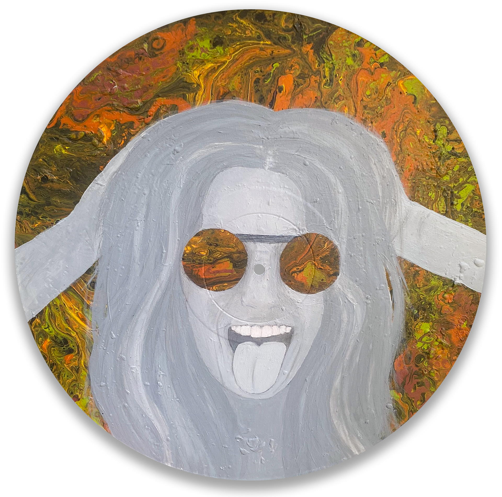 Psychadelic Shitshow. Mixed Media on Vinyl.
