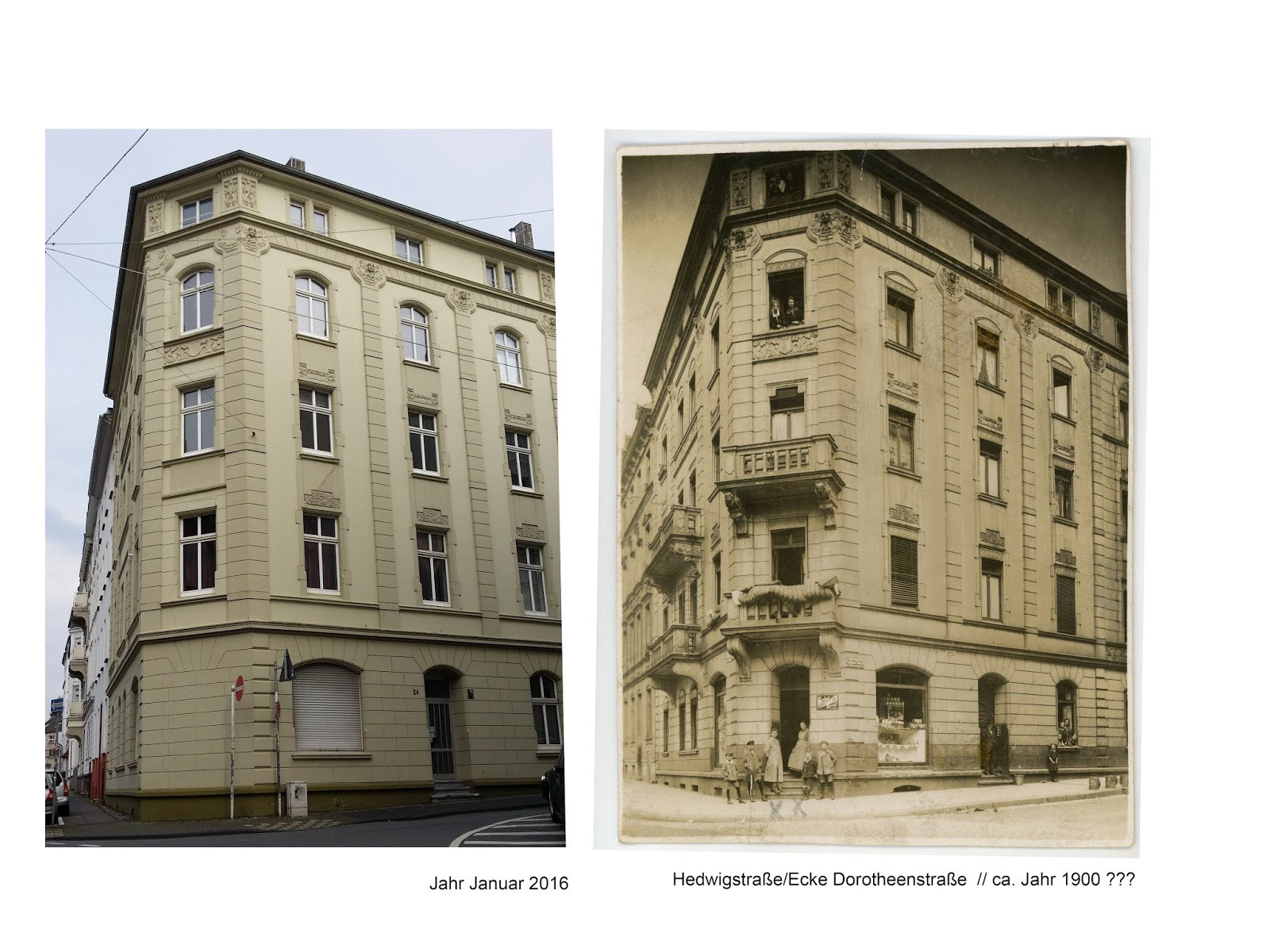 Hedwigstraße 24 auf dem Ölberg in der Nordstadt Wuppertal Elberfeld.. Heute und früher, als meine Ururgroßeltern dort einen Tante Emma-Laden betrieben.