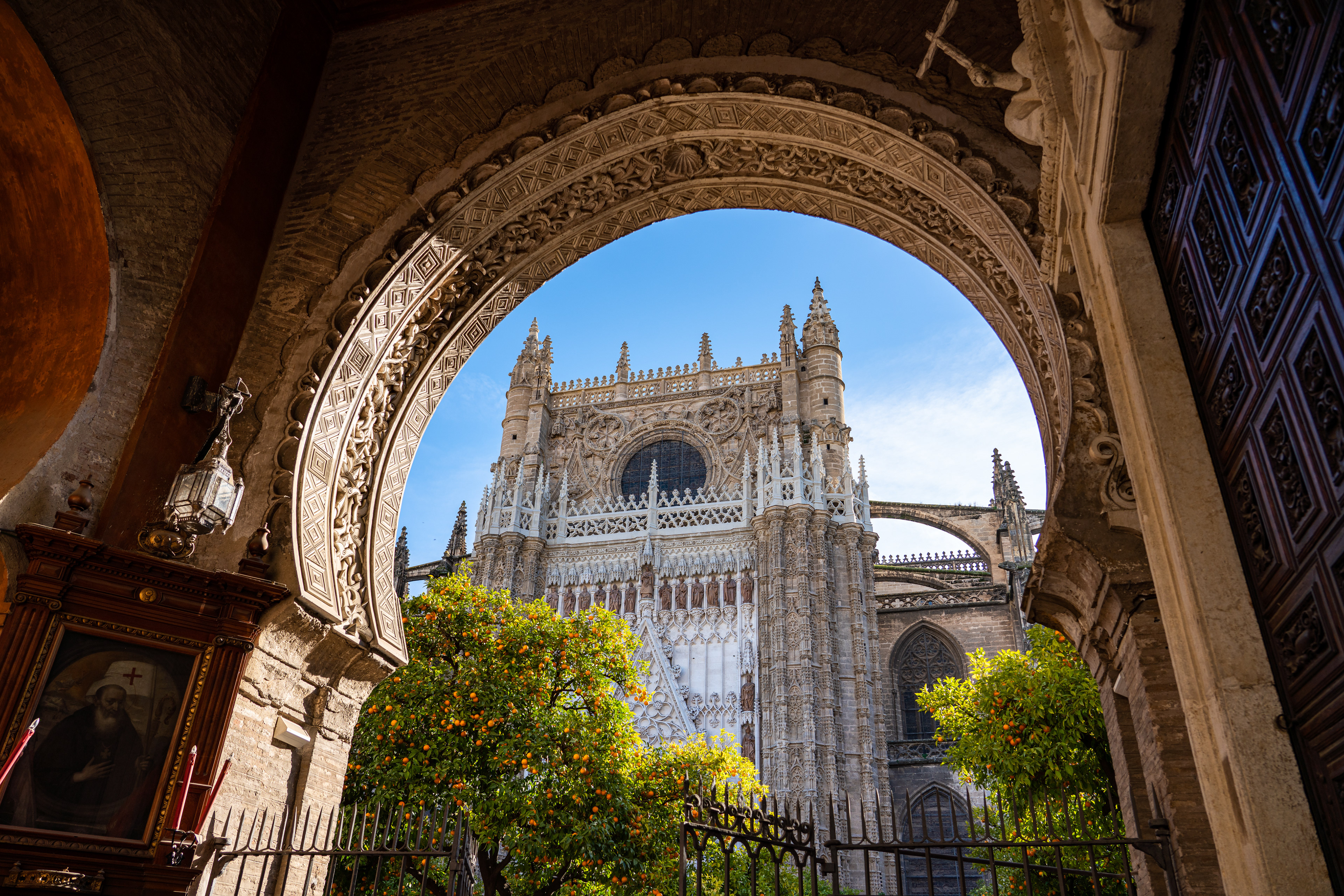 Entrance to Patio de Naranjas and Seville Cathedral