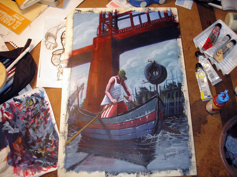 Poster for short film "Boteros"