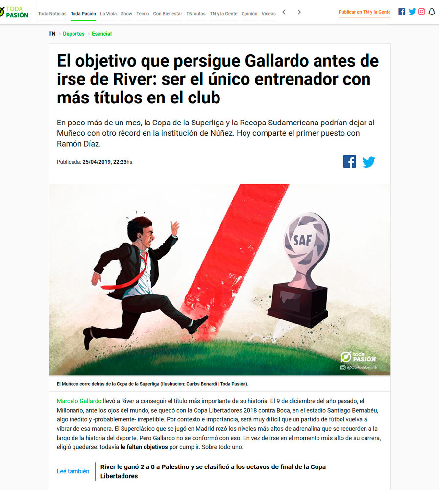 Gallardo nota en Todo Noticias