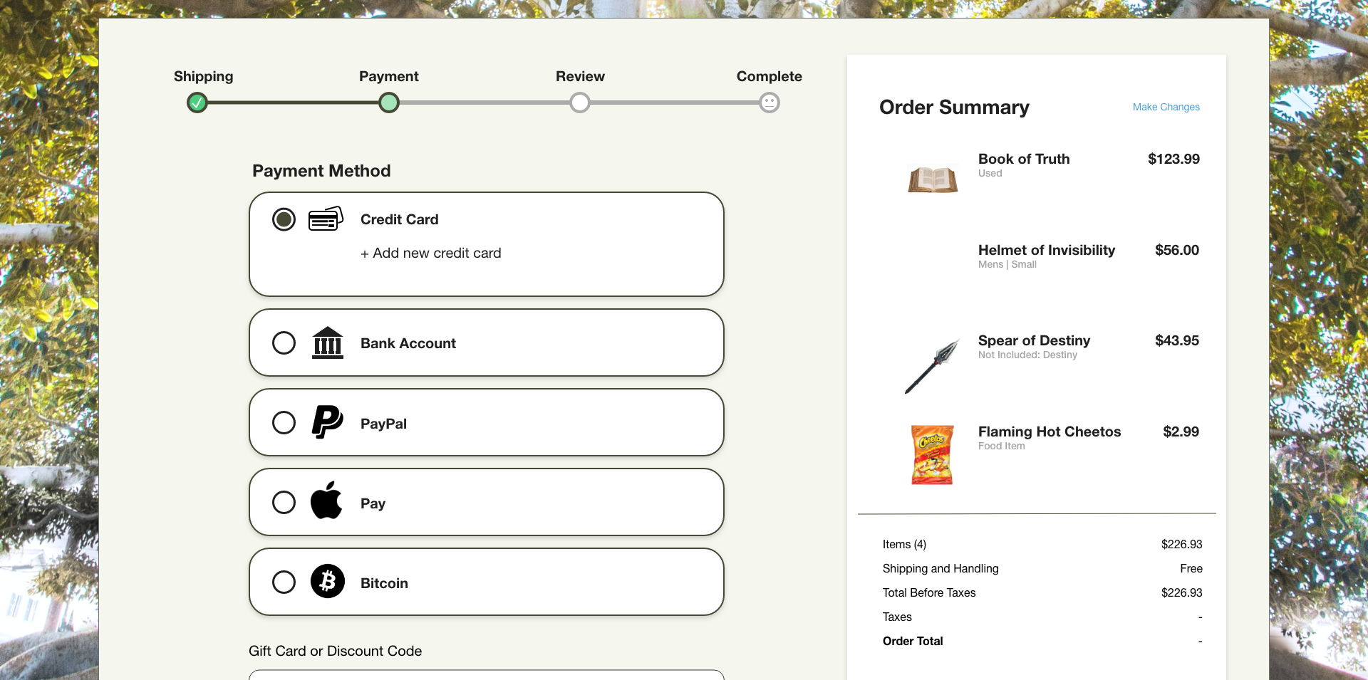 #2 Credit Card Checkout (behind)
