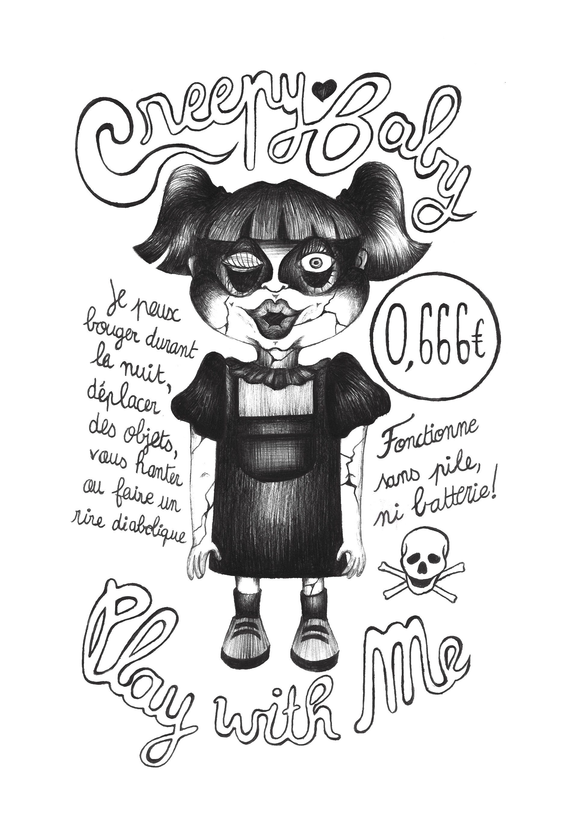 creepy baby - stylo bille