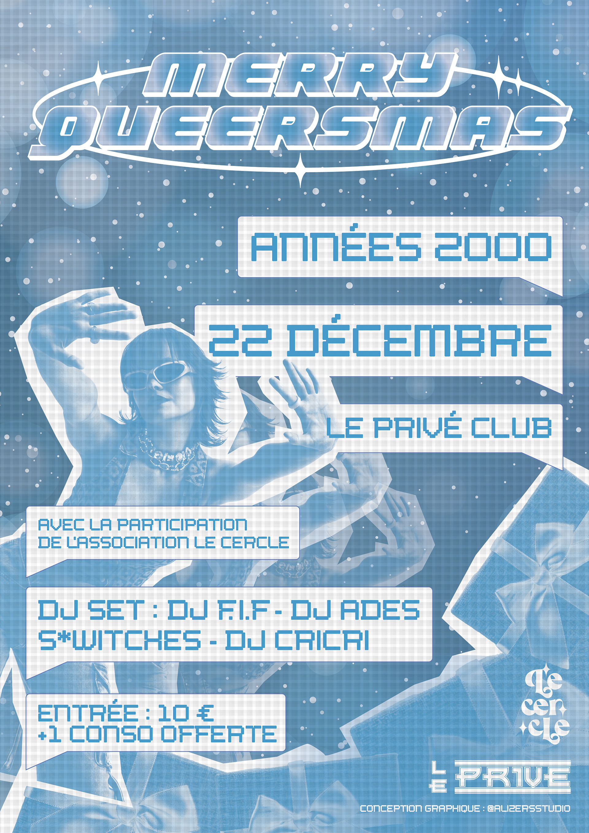 Visuel soirée de noël associative LGBTQIA+ 2023