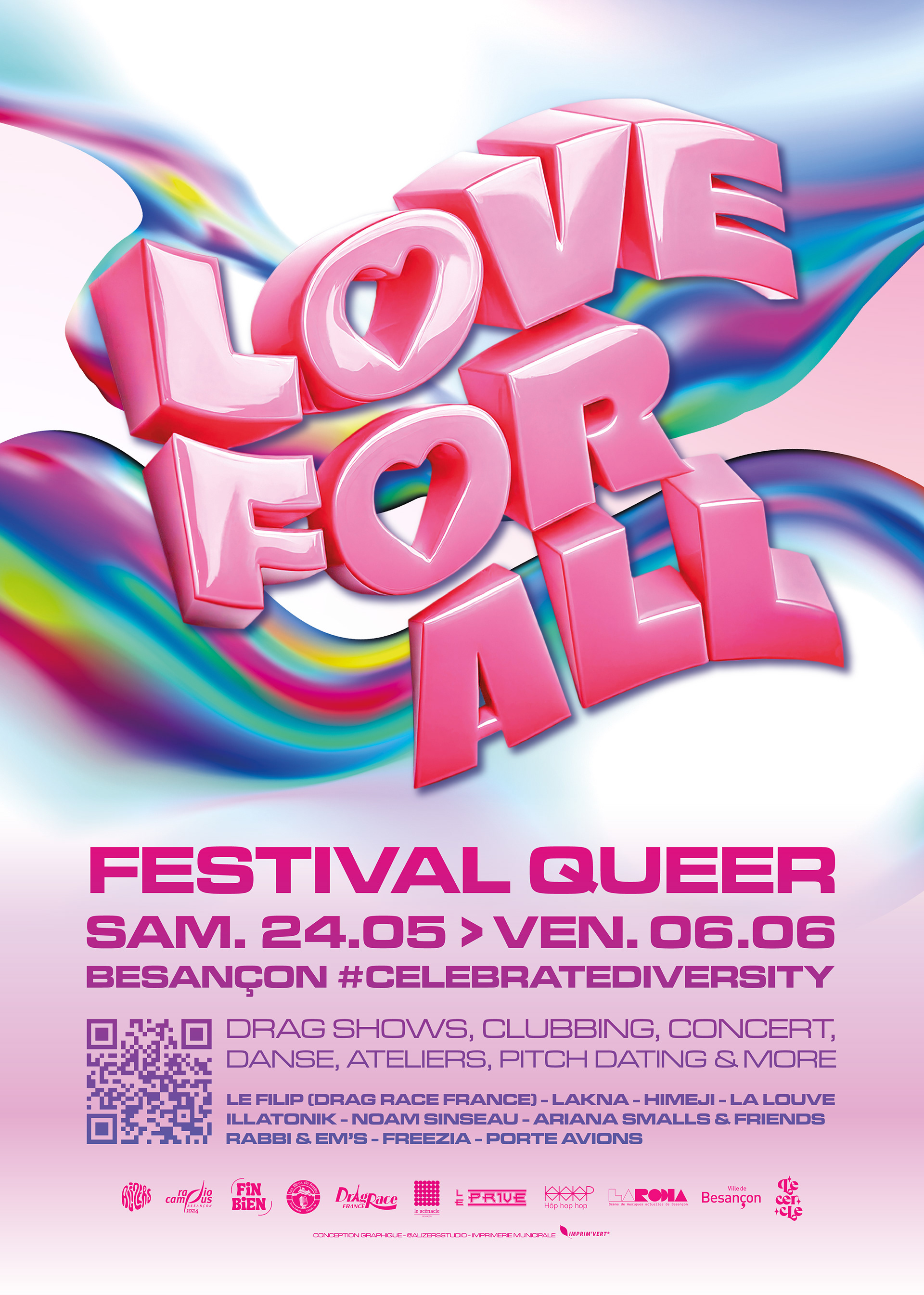 Visuel festival LOVE FOR ALL Besançon 2025