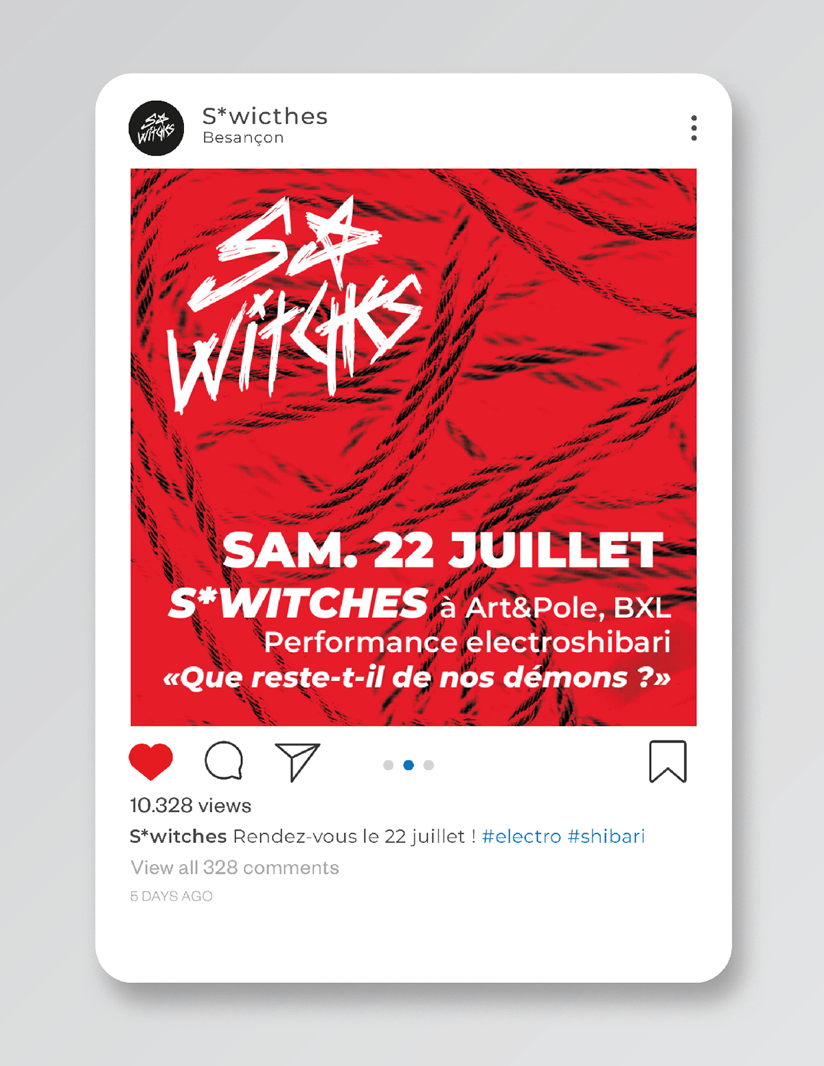 Exemple de publication Instagram réalisable par le duo