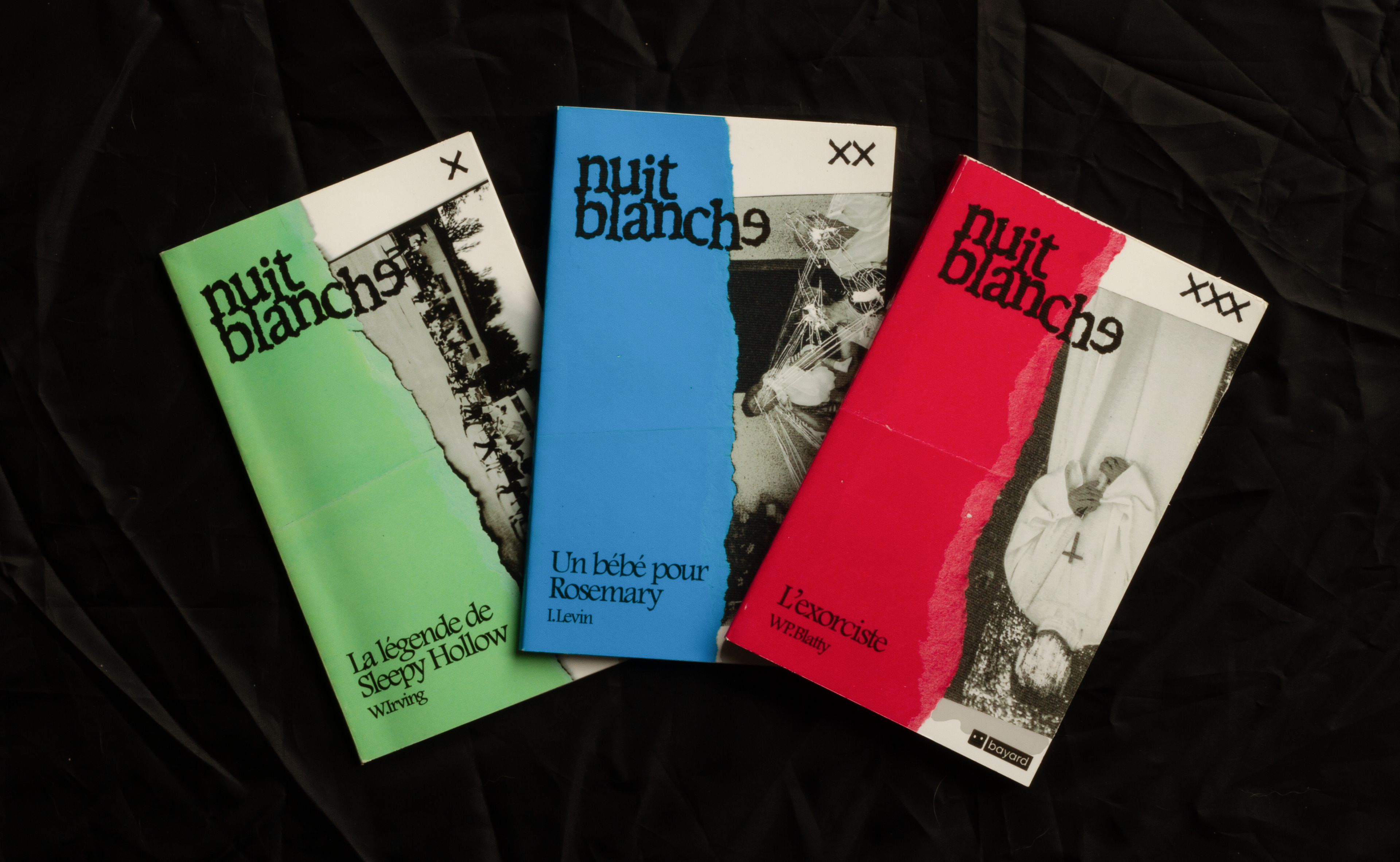 Exemples de livres de la collection fictive Nuit Blanche