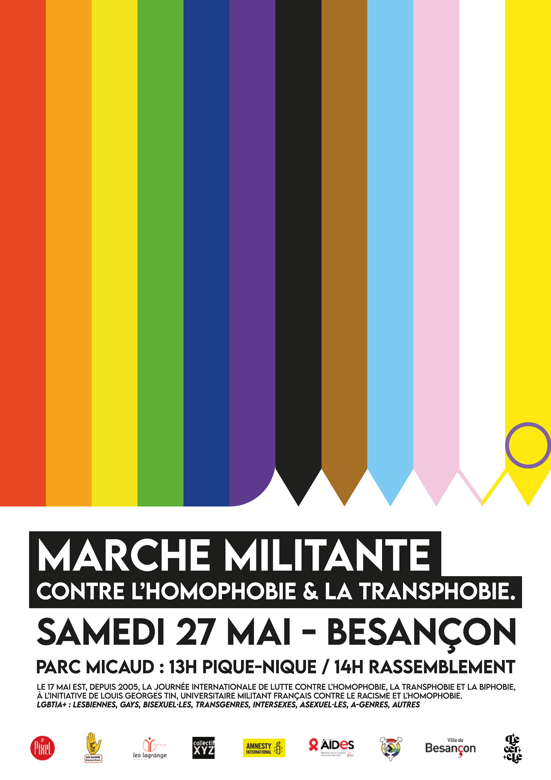 Proposition visuel Marche militante pour les droits LGBTQIA+ 2024