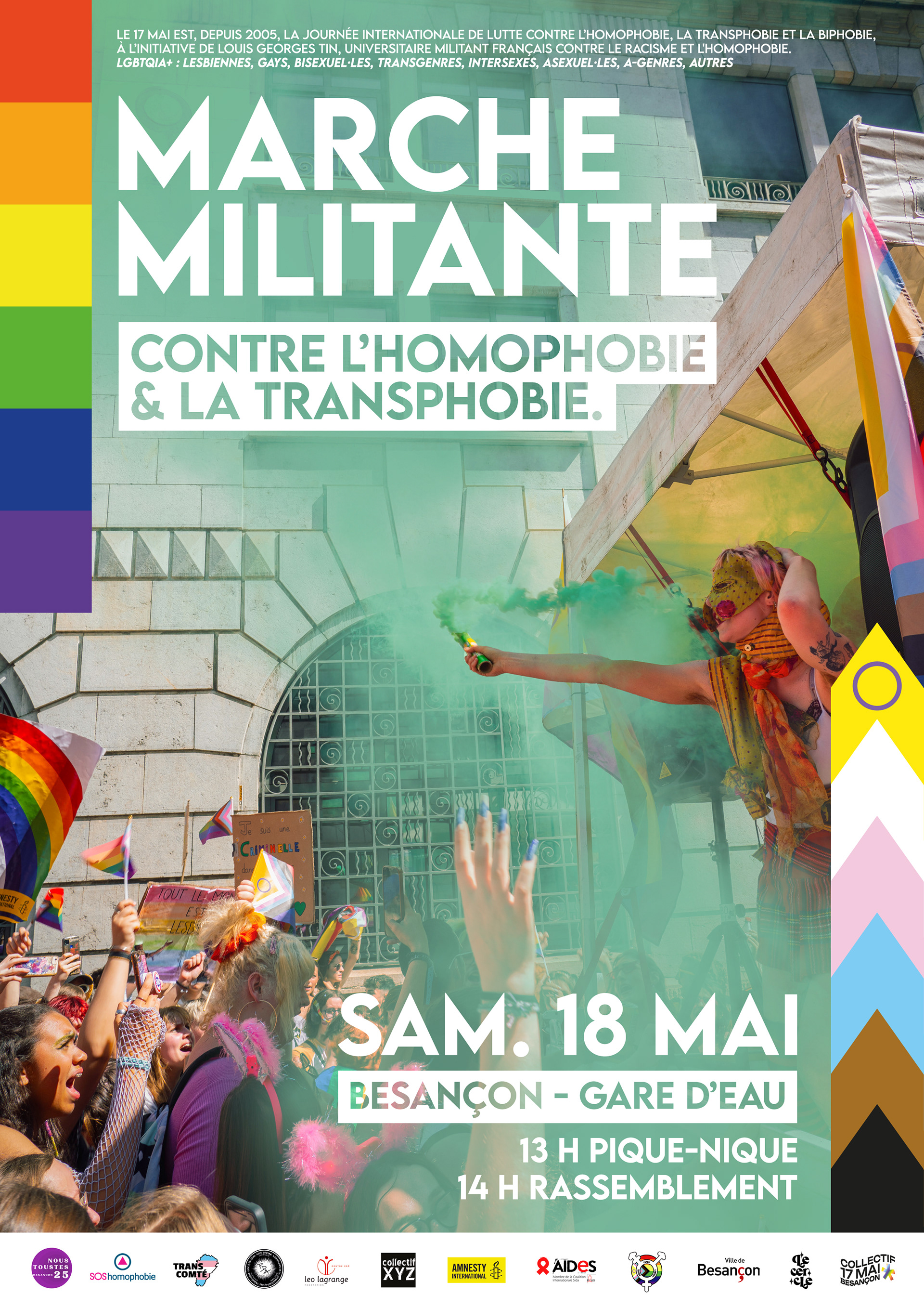 Visuel Marche militante pour les droits LGBTQIA+ 2024
