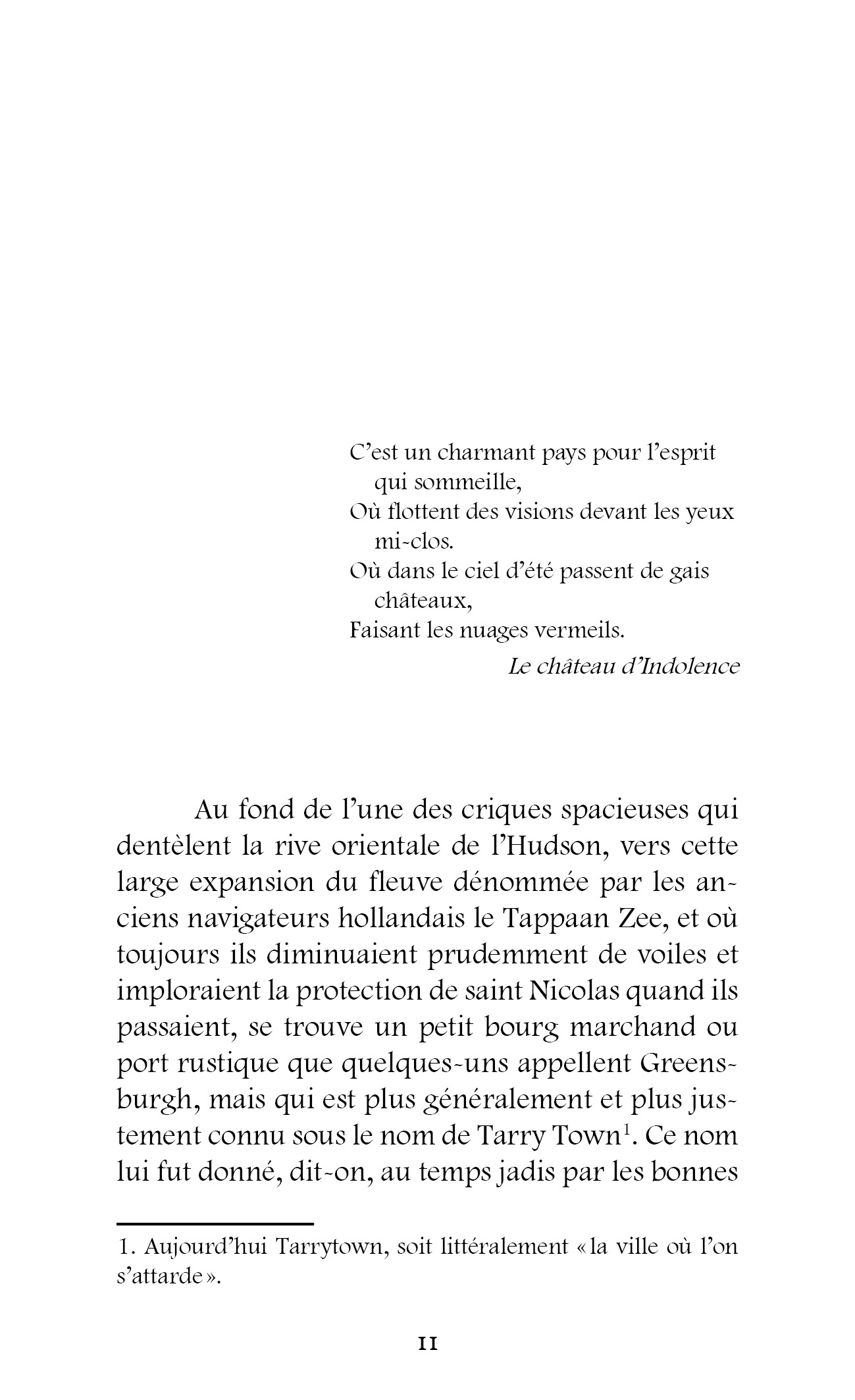 Mise en page intérieure du livre Sleepy Hollow de W.Irving 