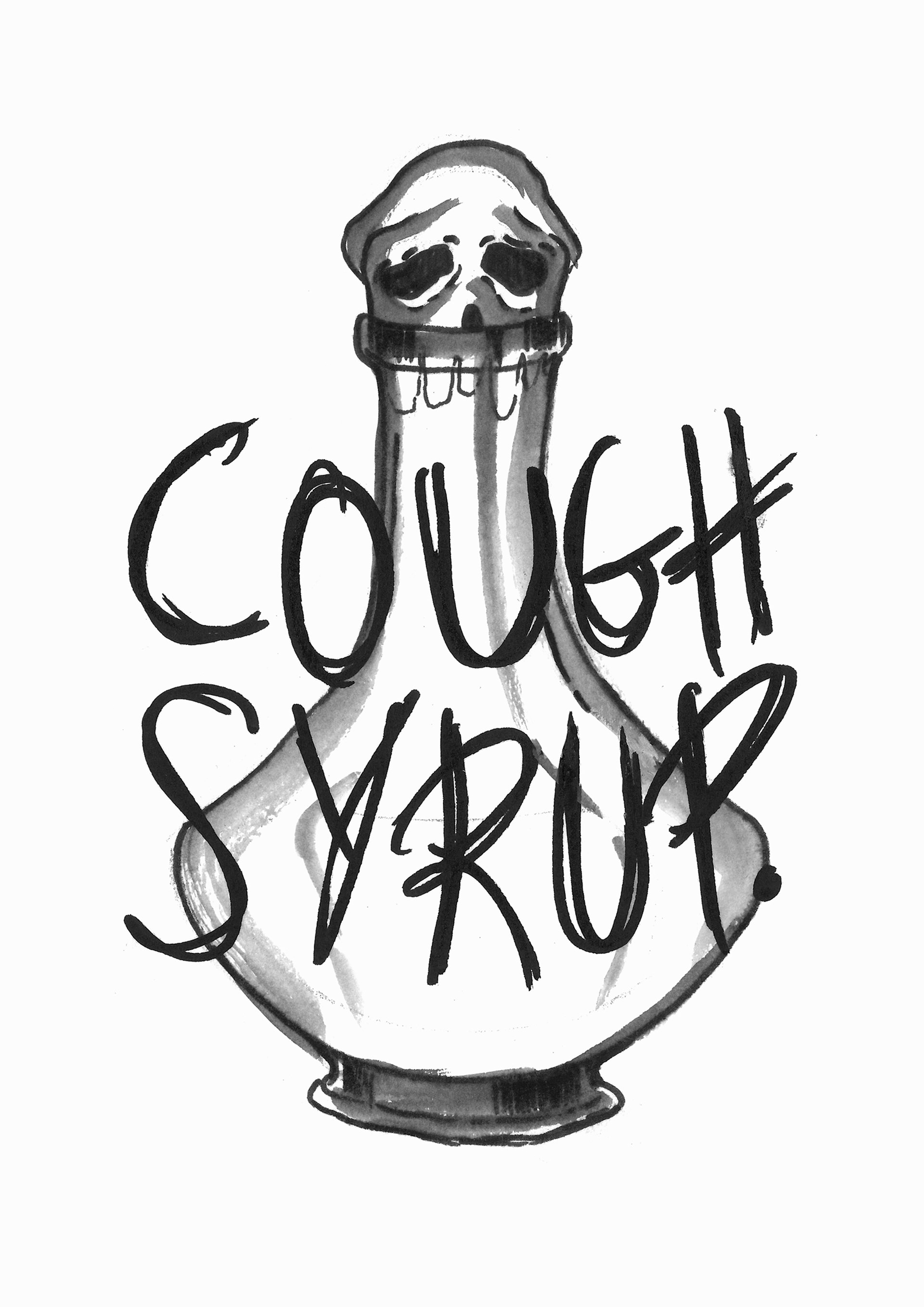 cough syrup - aquarelle et marqueurs