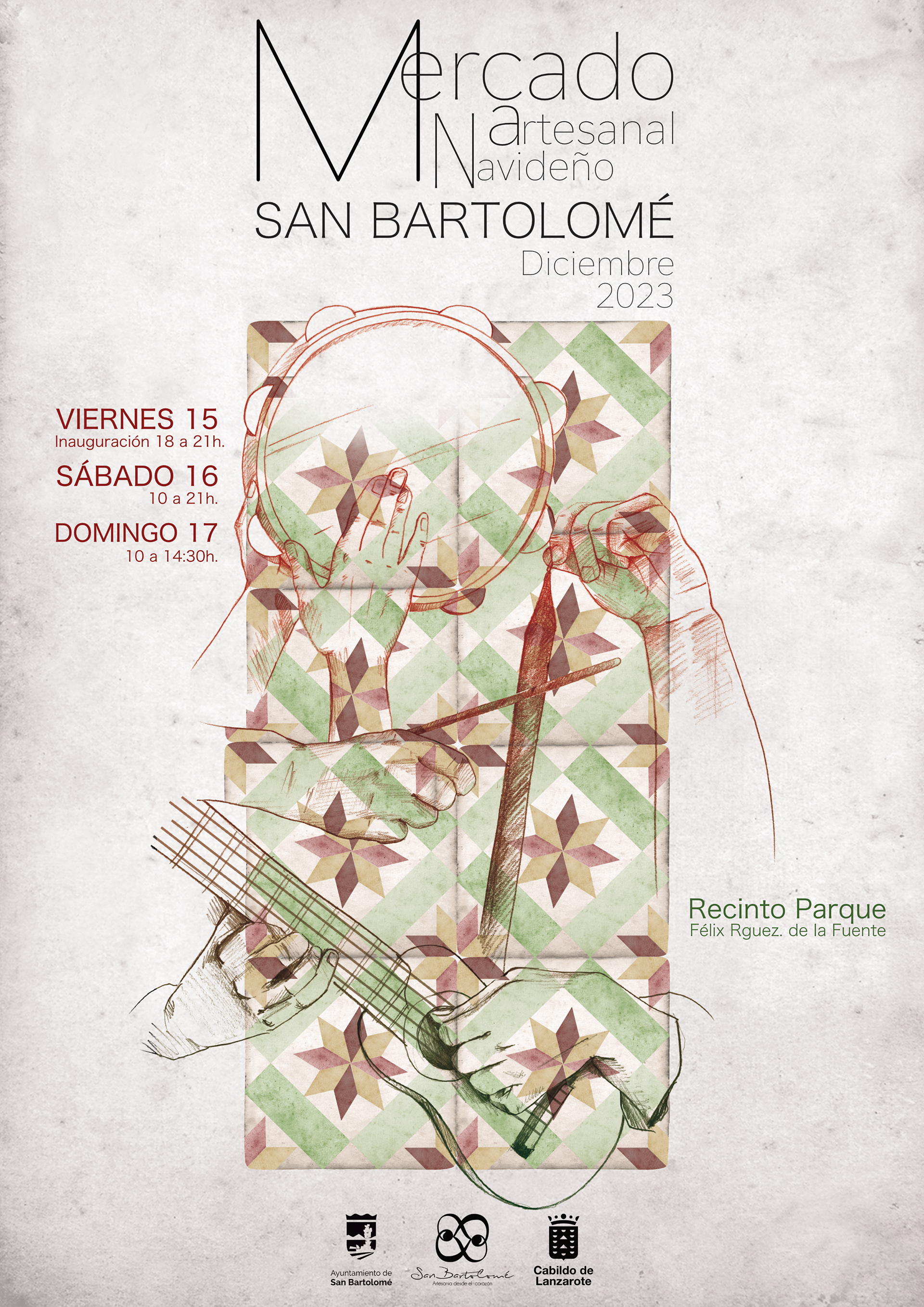 Cartel Mercado Artesanal Navideño San Bartolomé 2023