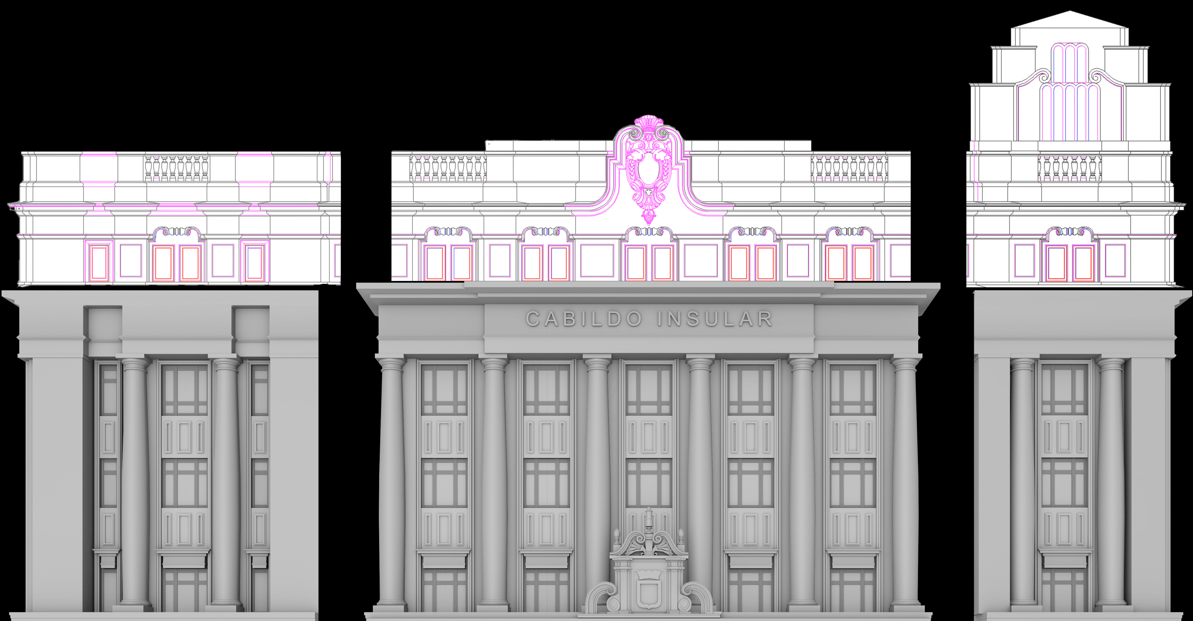Referencia fachada Cabildo de Tenerife donde se proyectarán los fondos