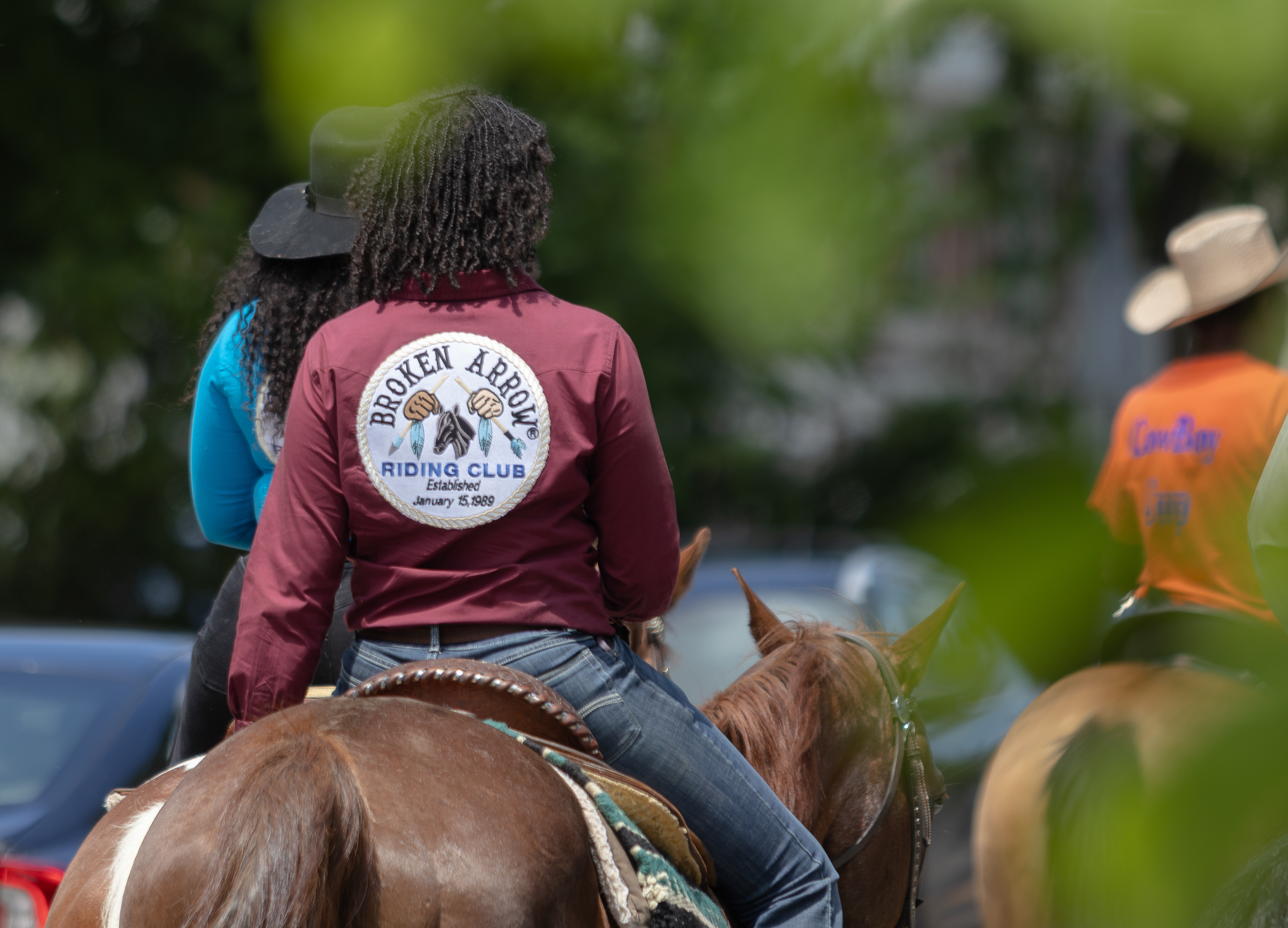 Jada Washington rides her horse north on Martin Luther King Drive in Bronzeville, Chicago on Friday, June 19, 2026. | Kieran Stover/Sun-Times