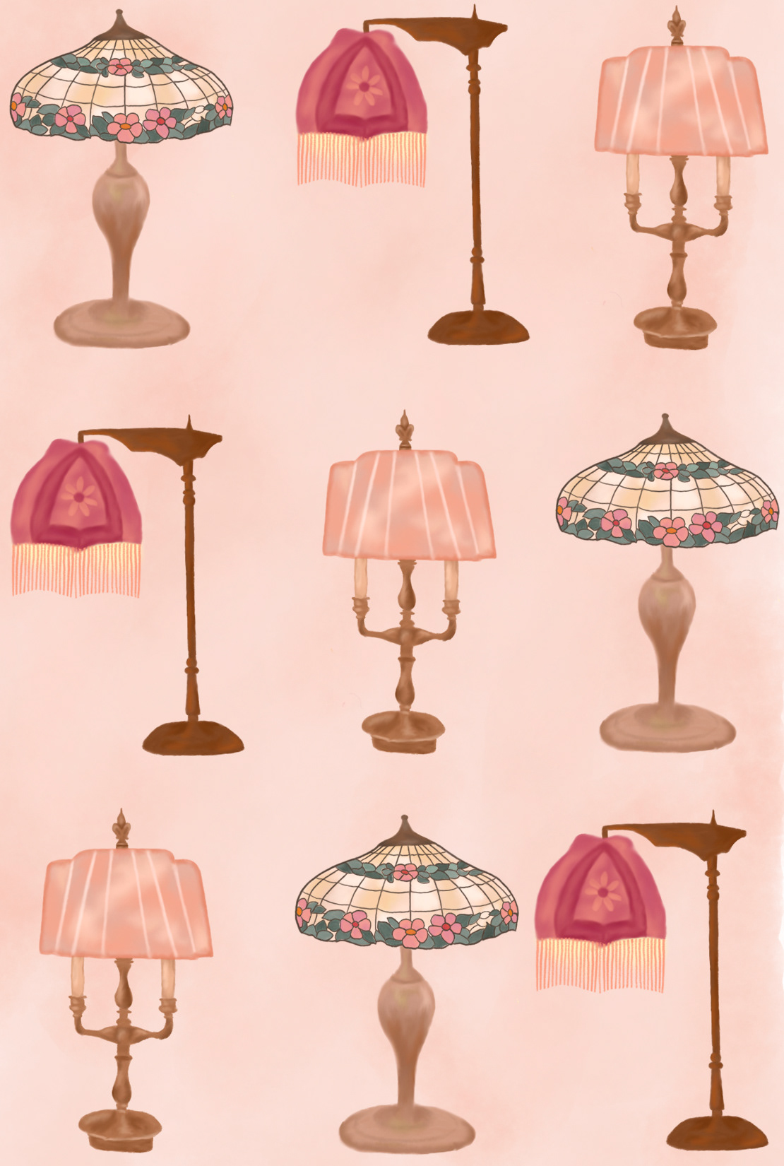 Digital illustration of lamp pattern