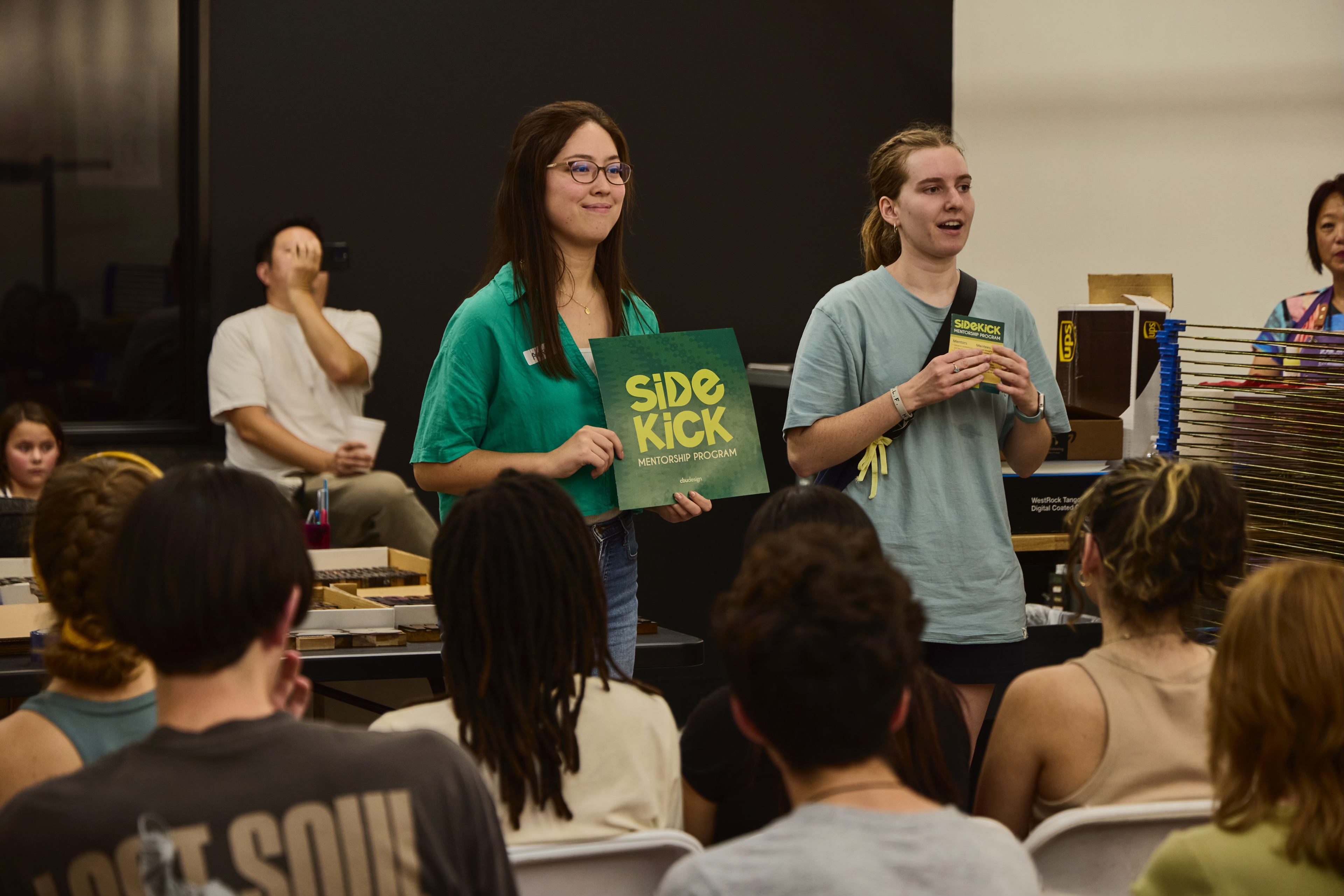 SIDEKICK Mentorship Leads introducing the program to Graphic Design students