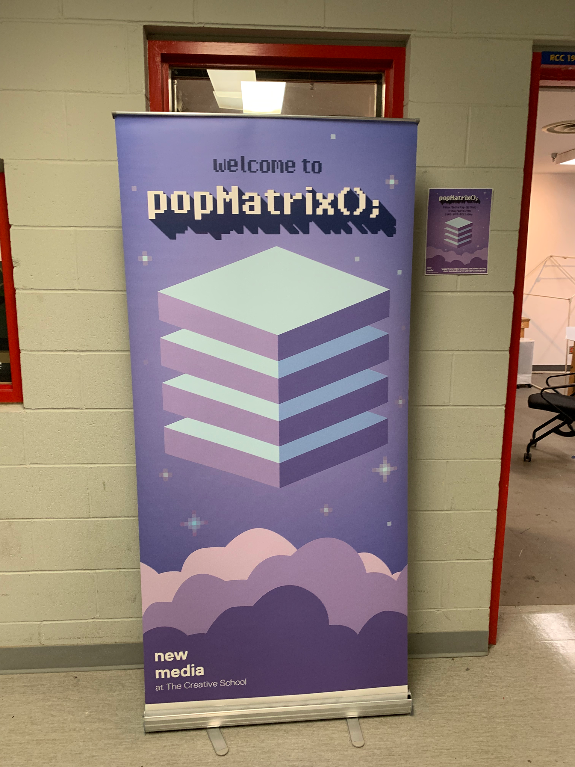 33"x78" Retractable Banner design by myself and Komal Lally.