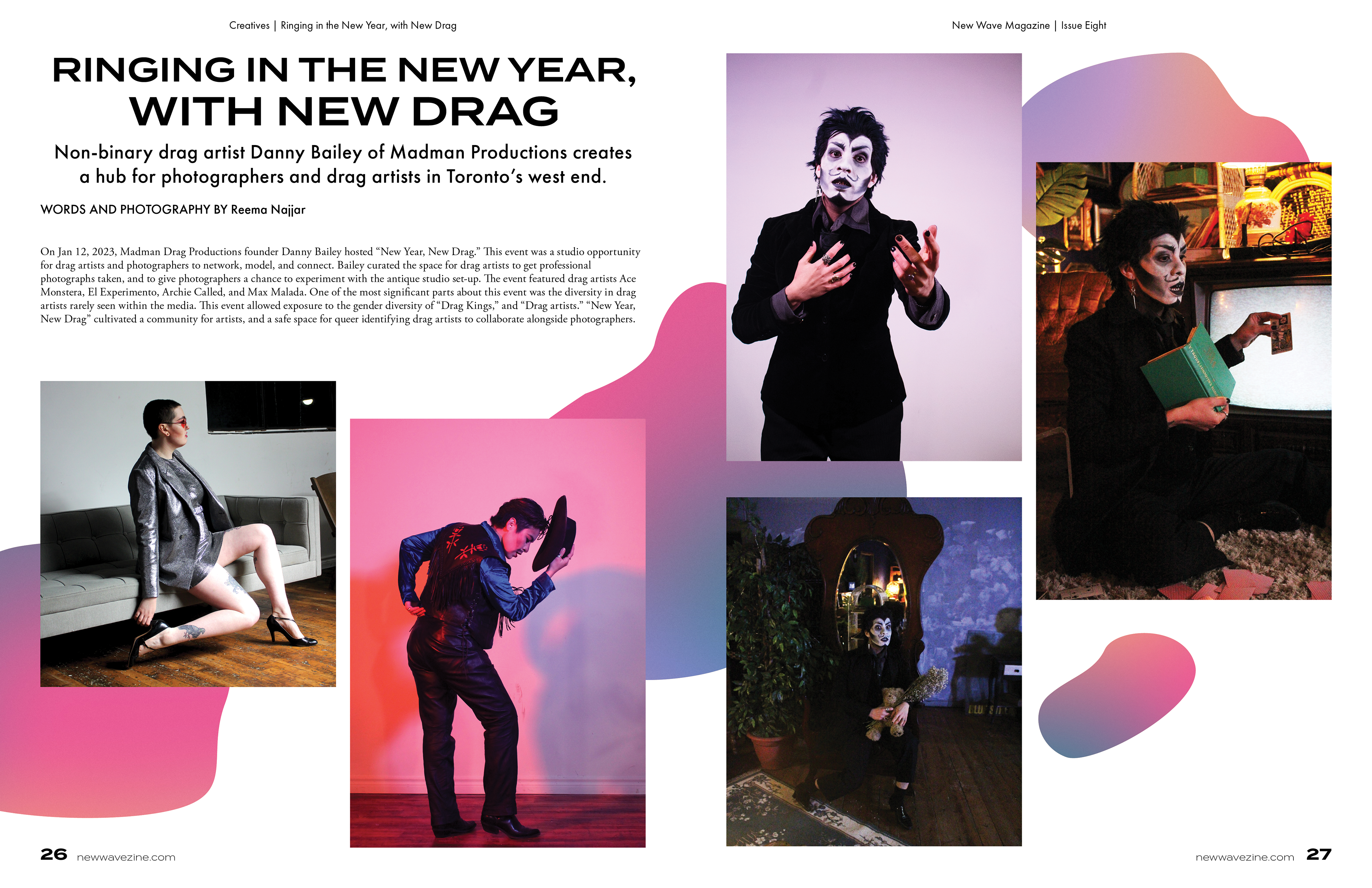 Layout and graphic design of a two-page spread photography piece by Reema Najjar..