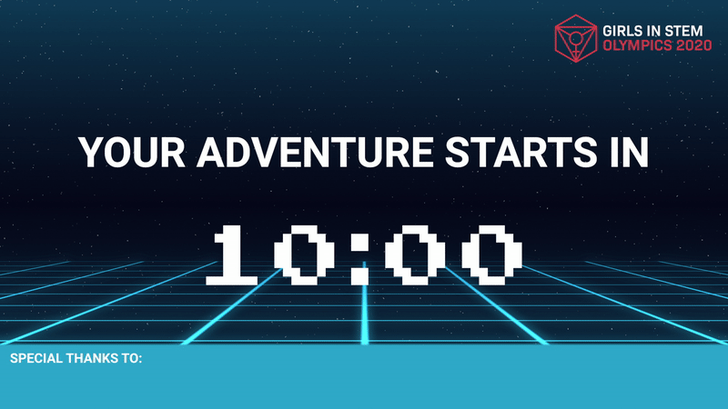 Motion graphic animation of a countdown while waiting for the stream to start, including a scrolling grid in the background, a sponsor reel and a song spotlight. Gyptech logo courtesy of Gyptech.
