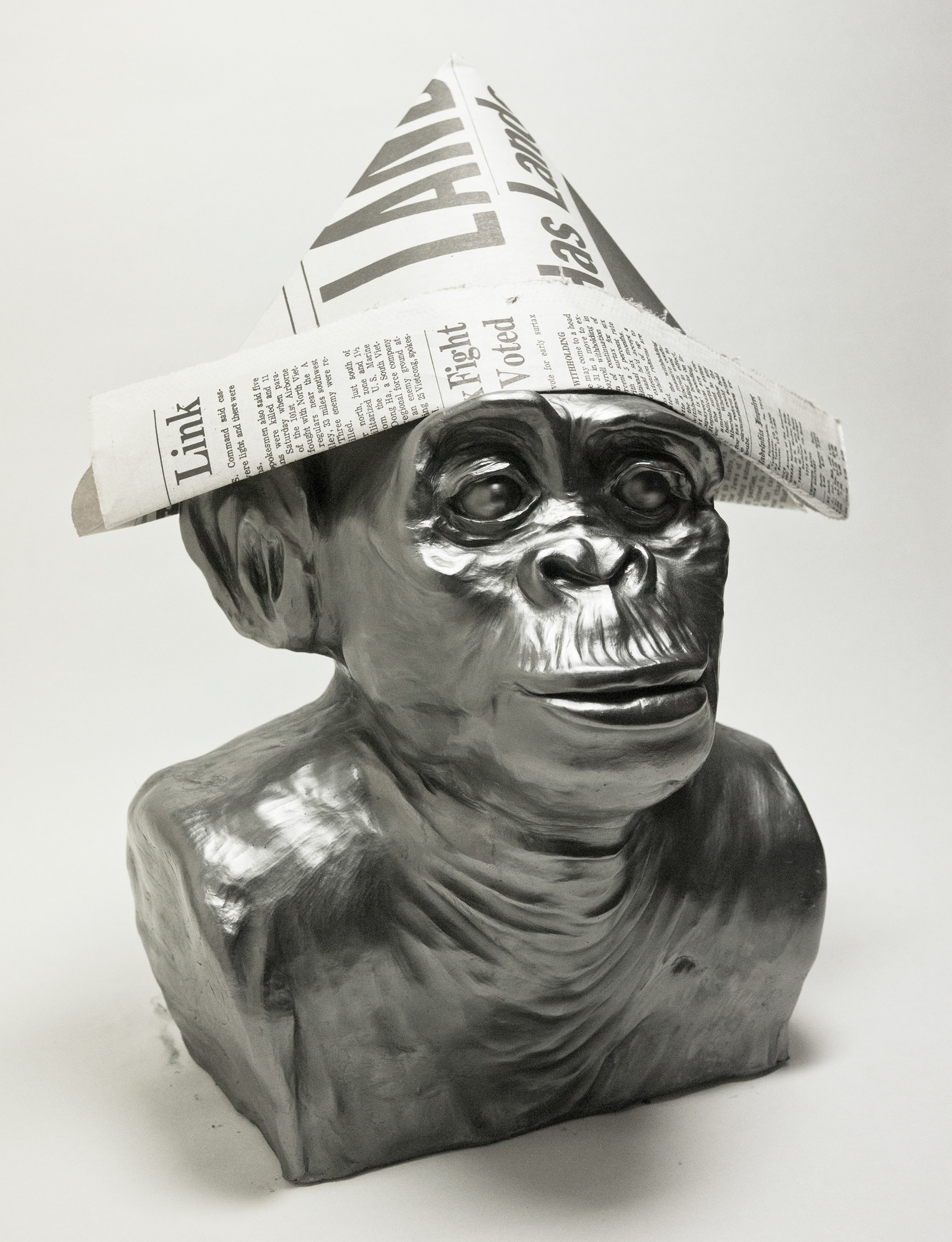 Spacemonkey#1,  graphite on ceramic clay, 2013, Private collection.