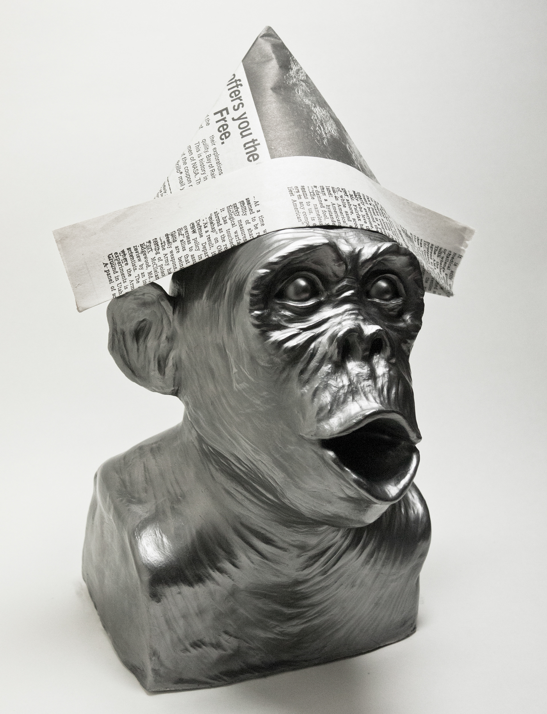 Spacemonkey#3,  graphite on ceramic clay, 2013, Private collection.