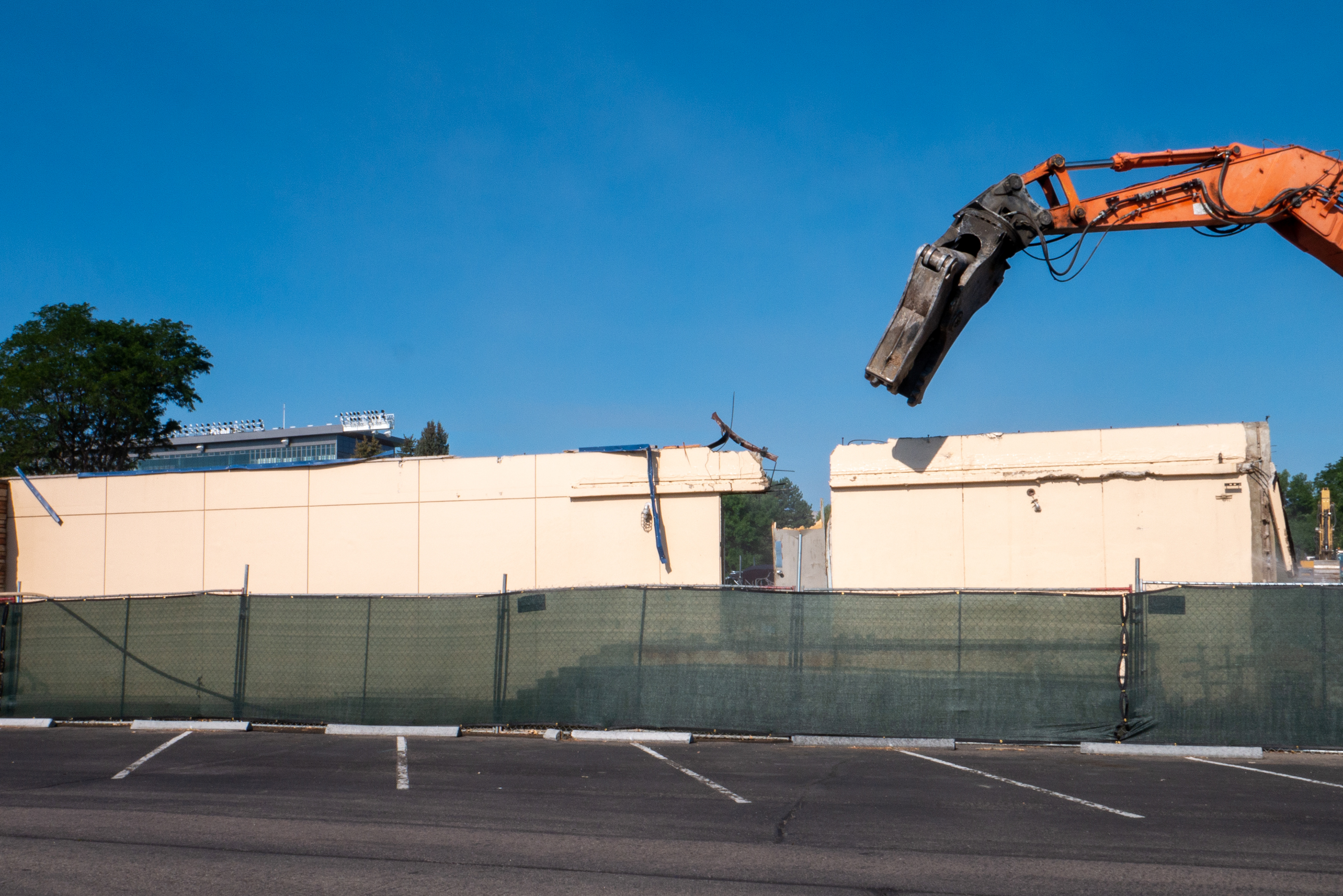 Demolition of the back wall, east-facing side