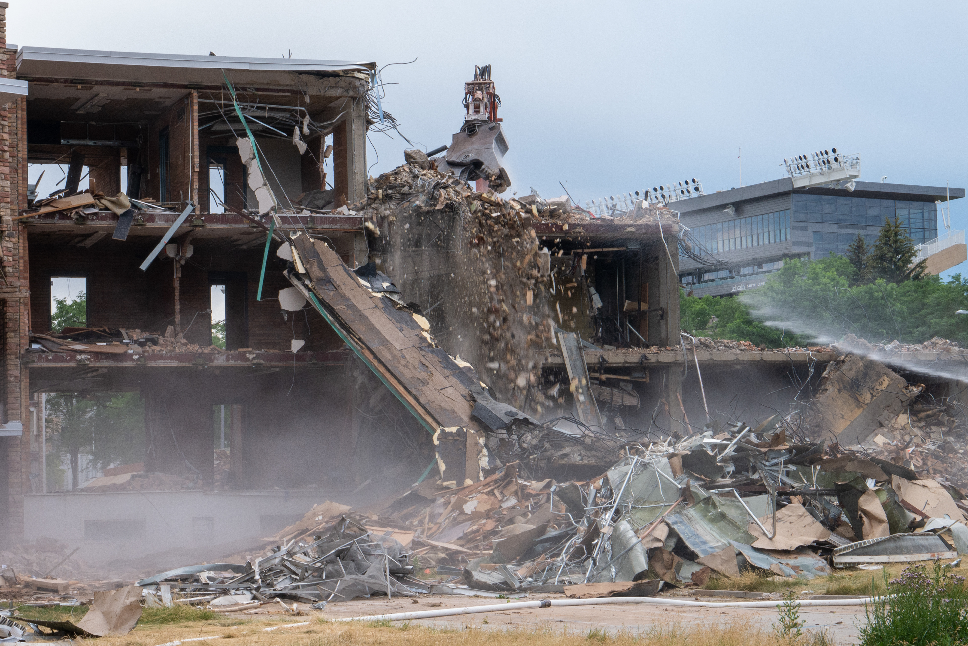 Demolition of the NW wing, north-facing side
