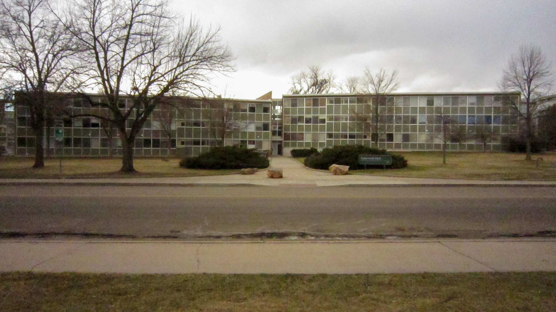 North-facing facade of Aylesworth Hall