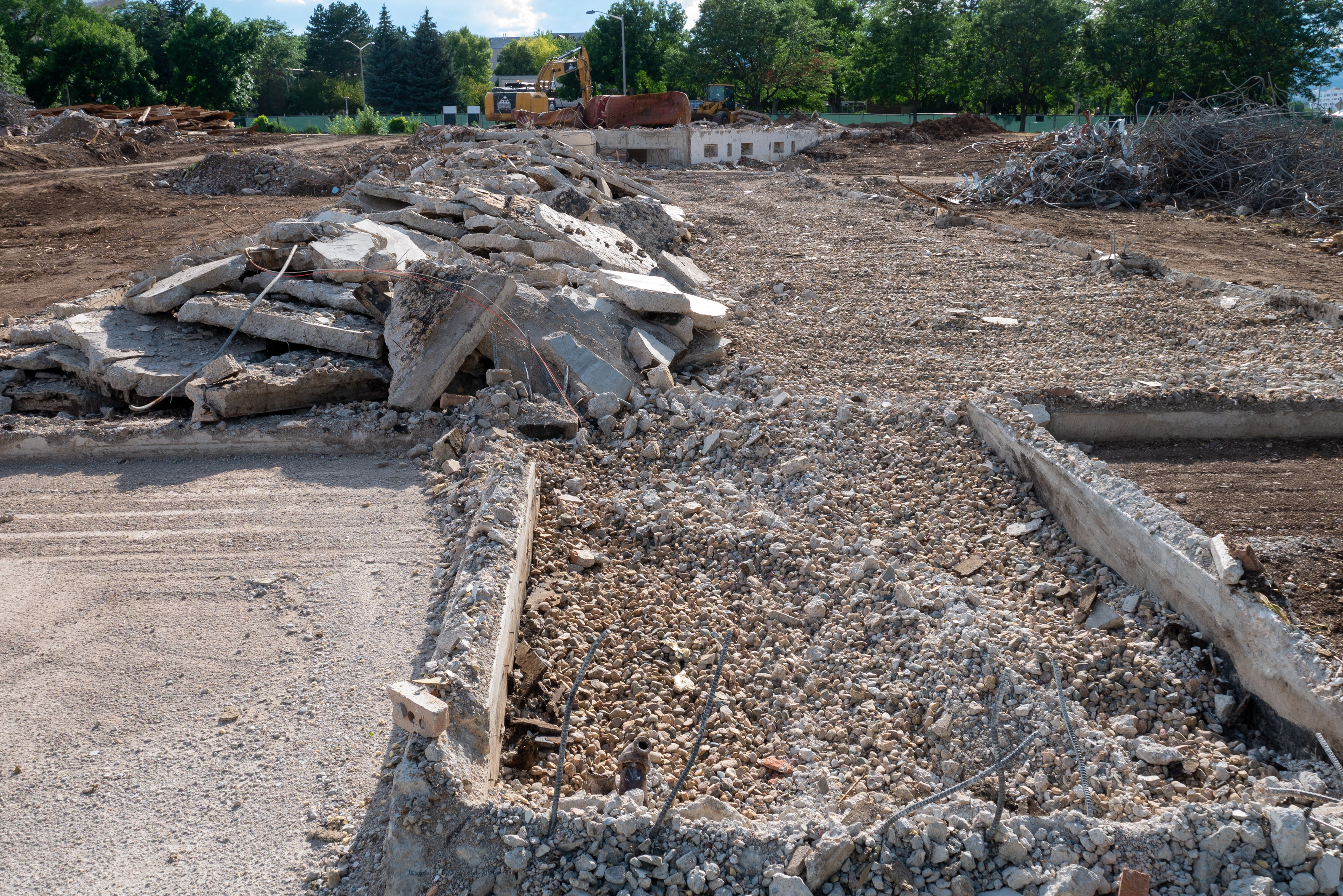 Broken foundation of the NE wing, east-facing side