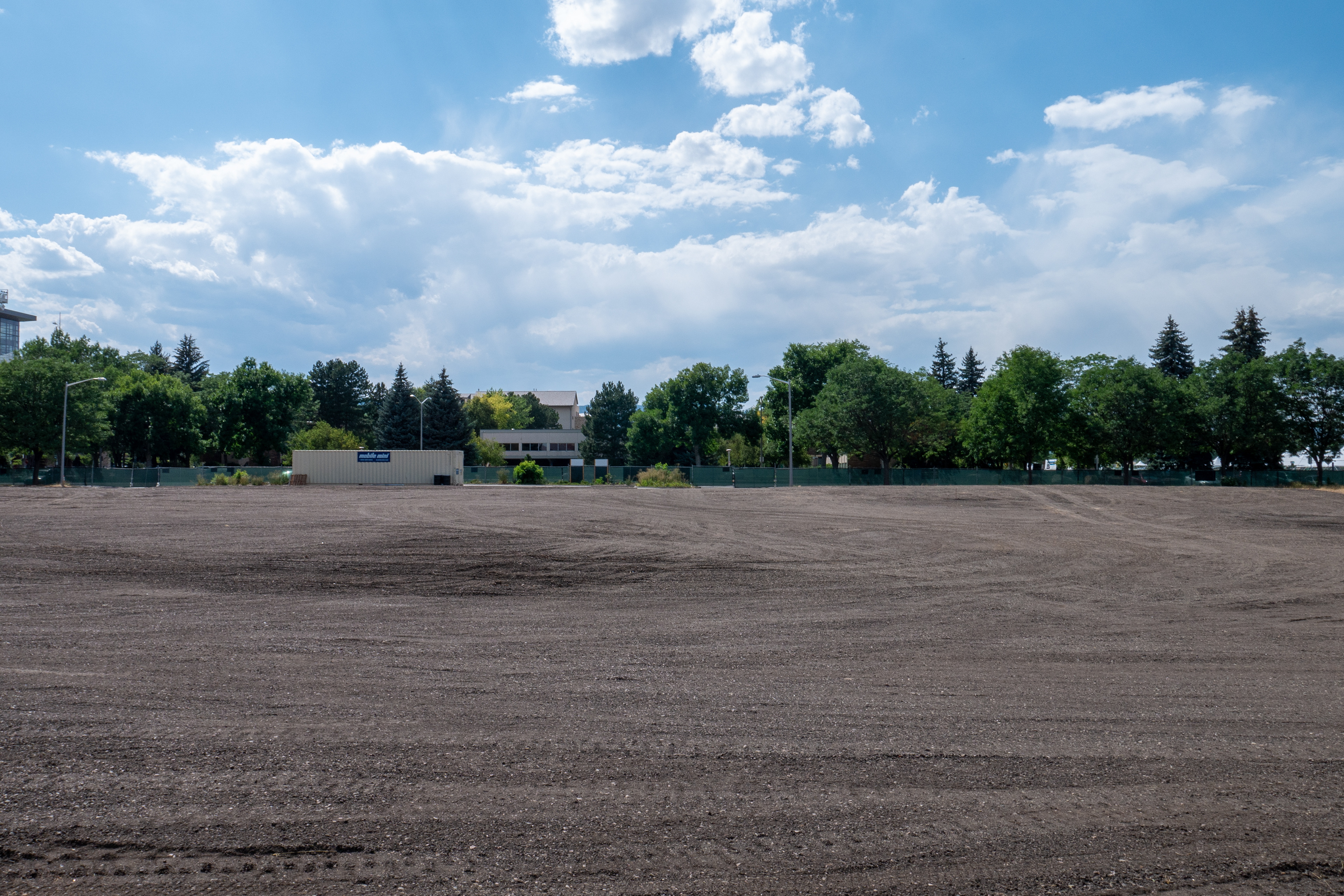 Empty lot, looking west