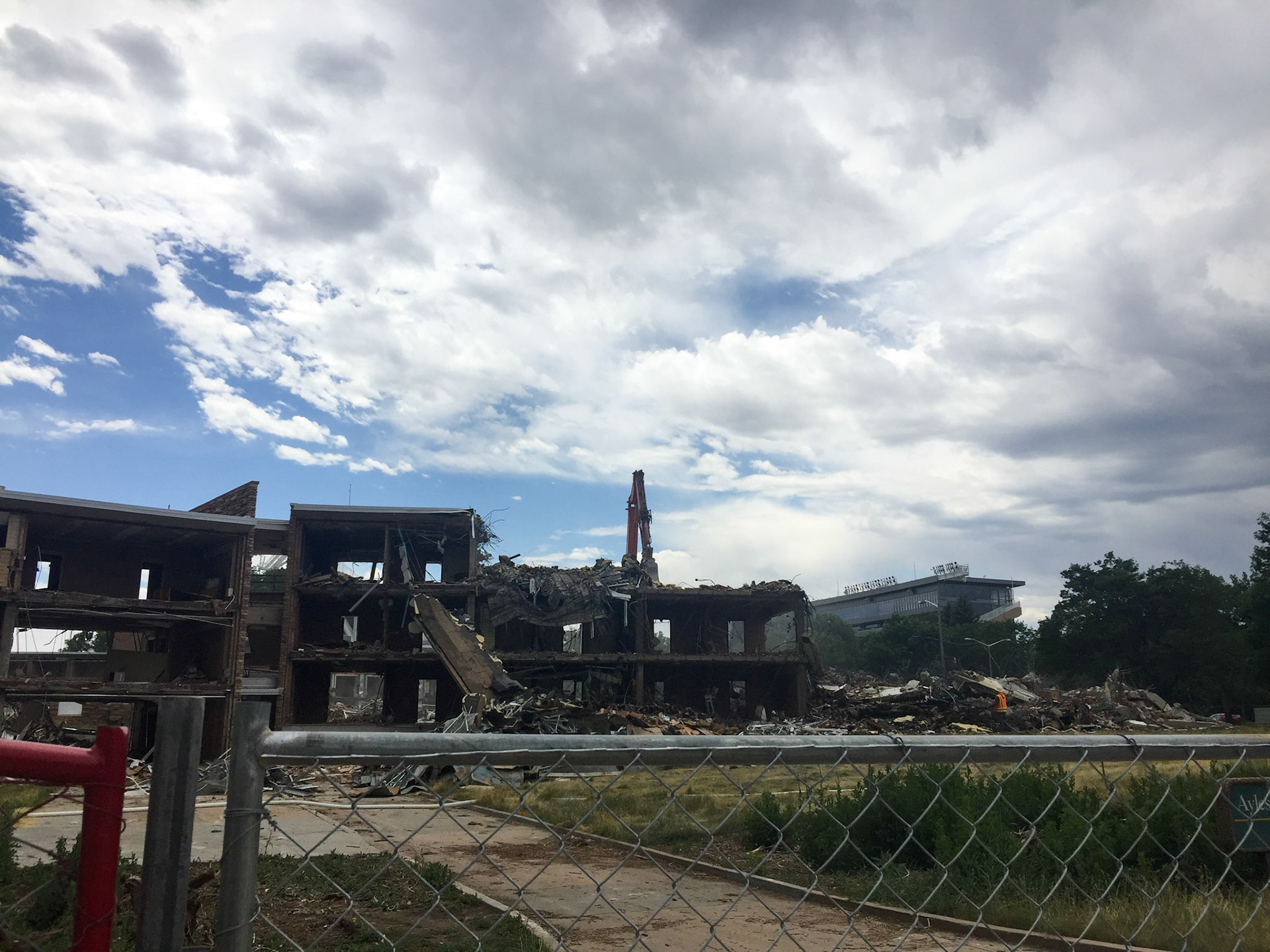 Demolition of the NW wing, north-facing side
