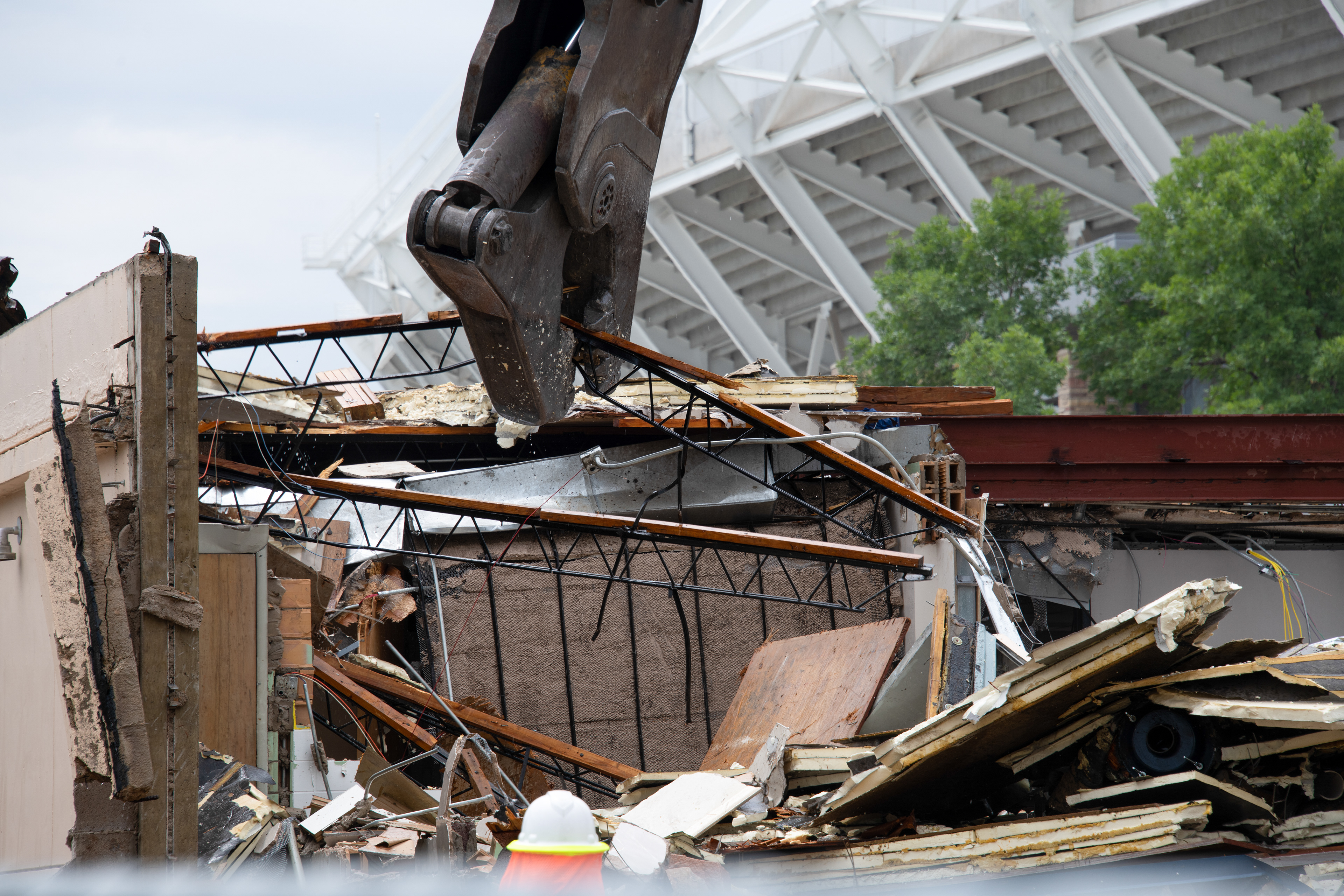 Demolition of the core, north-facing side