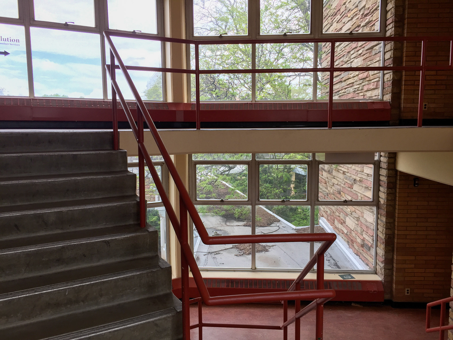 North central stairwell, third floor landing
