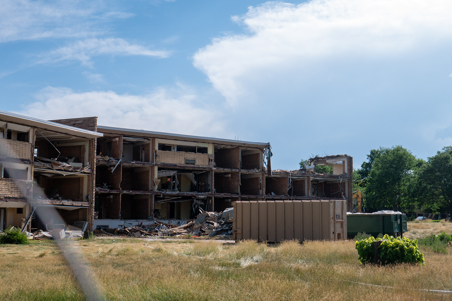 Partially demolished NW wing, north-facing side