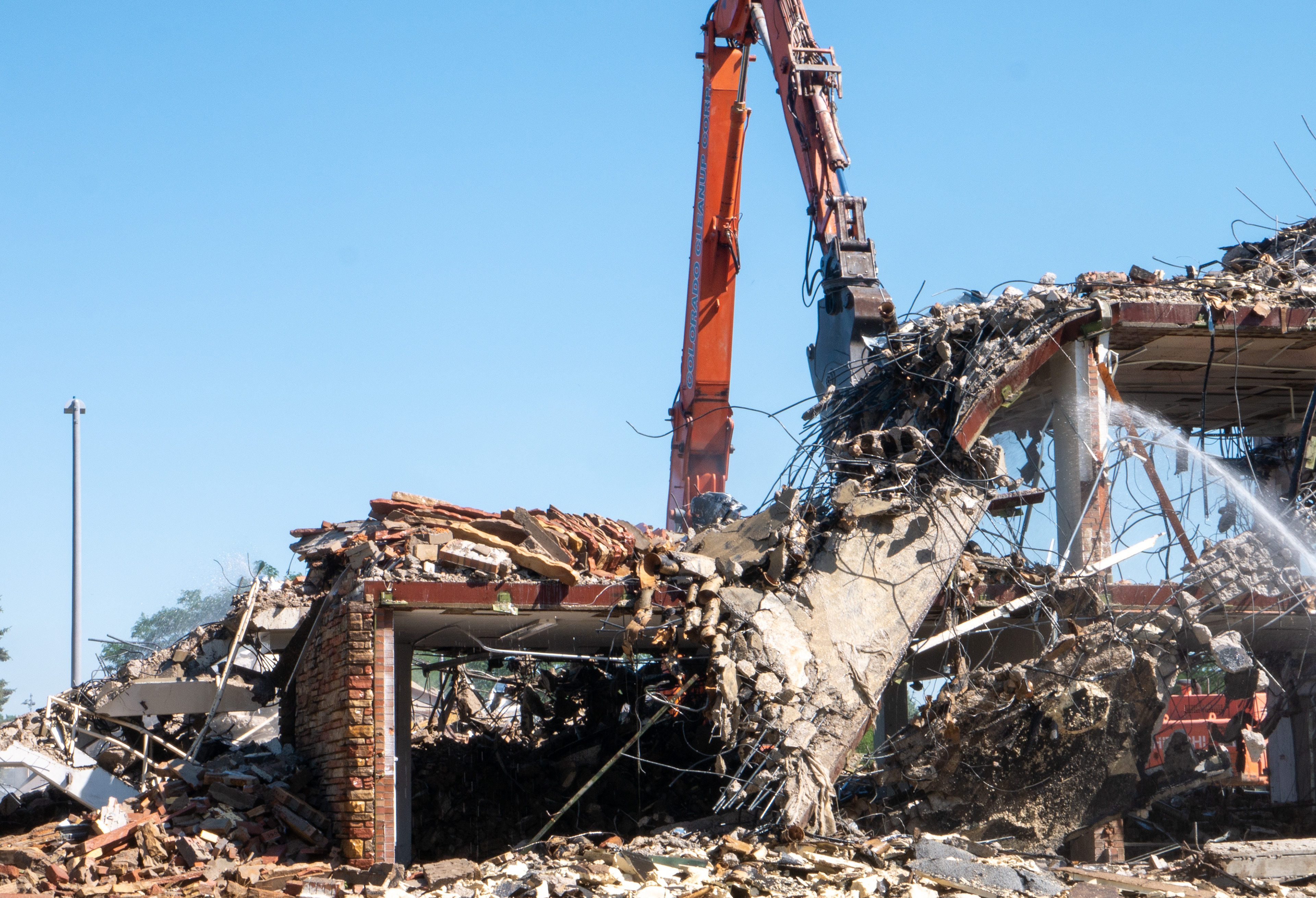 Demolition of the SW wing, south-facing side