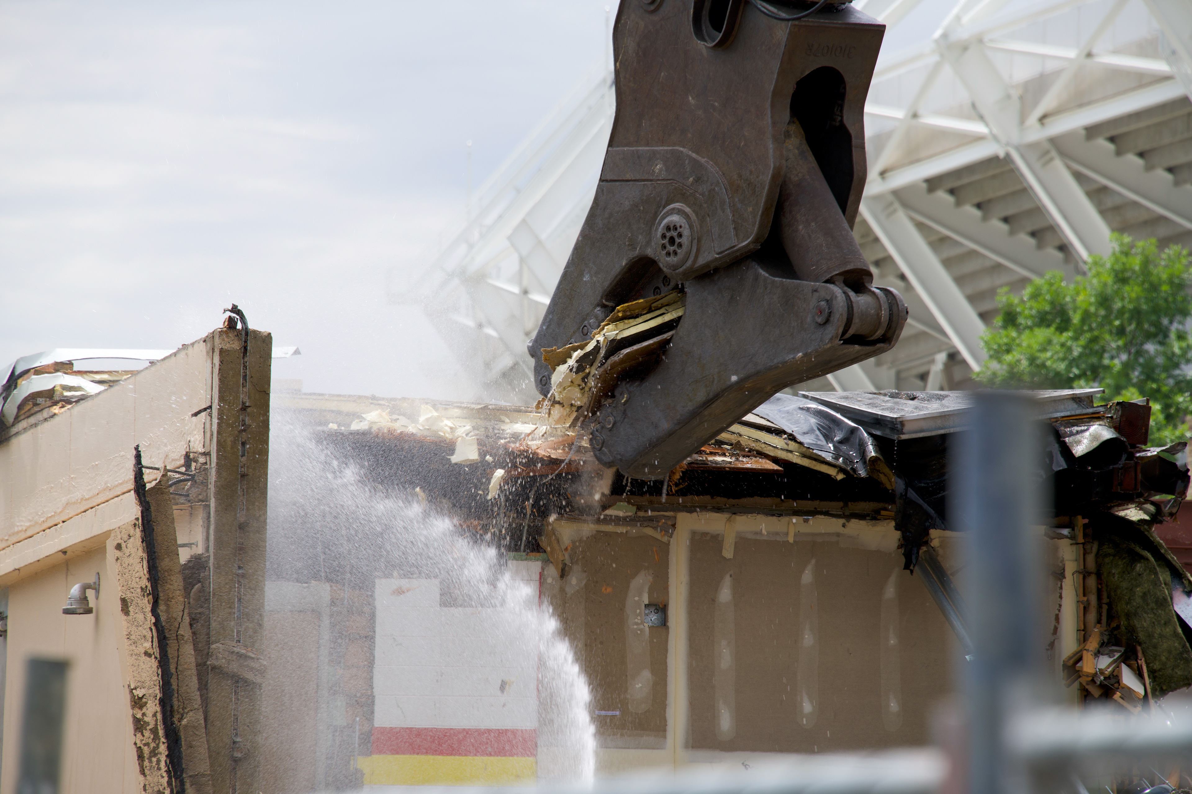 Demolition of the core, north-facing side