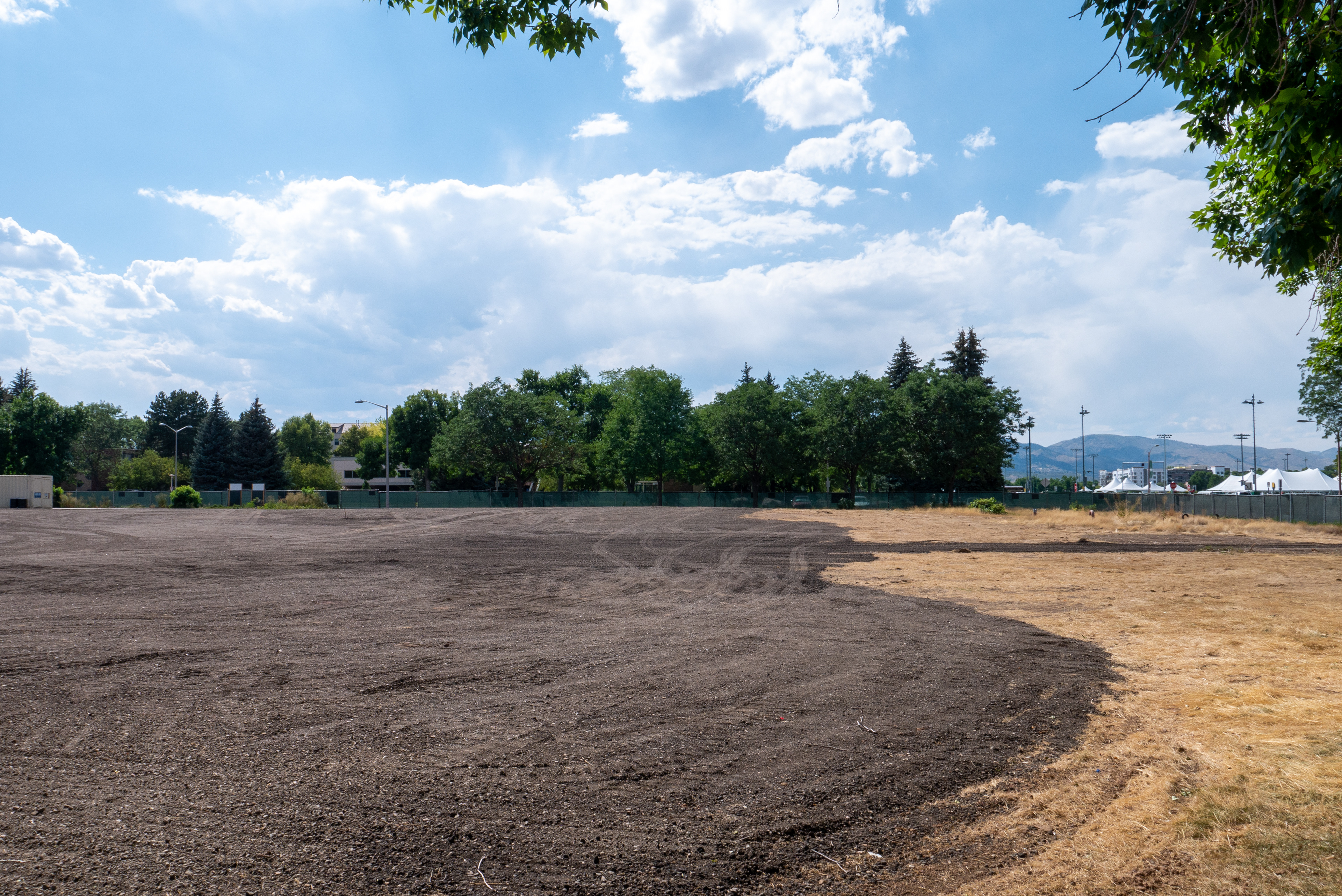 Empty lot, looking west