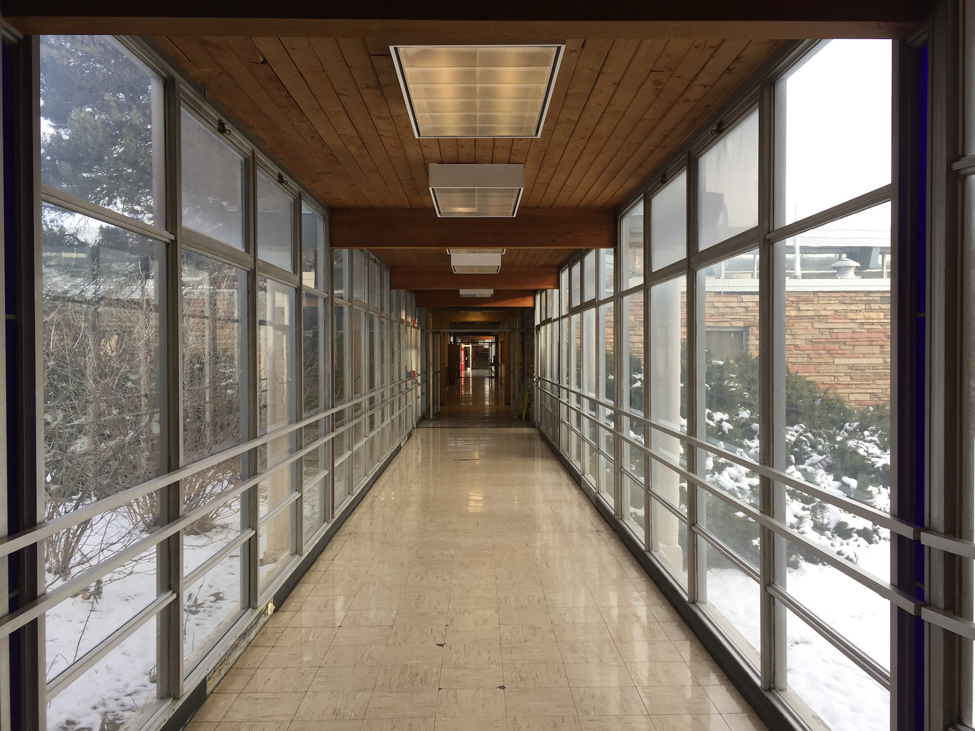 South glass hallway